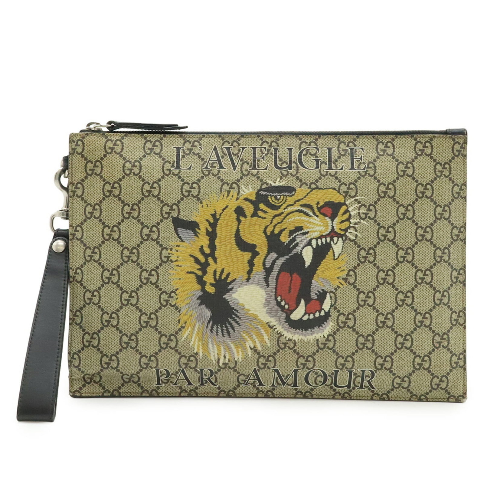 Gucci Supreme Gg Clutch Bag: Gucci Supreme Gg Clutch Bag Gucci Supreme Gg Clutch Bag in Beige, Khaki, Multi-color, and Yellow features the iconic GG Supreme pattern. This versatile clutch bag comes with a hand strap for added
