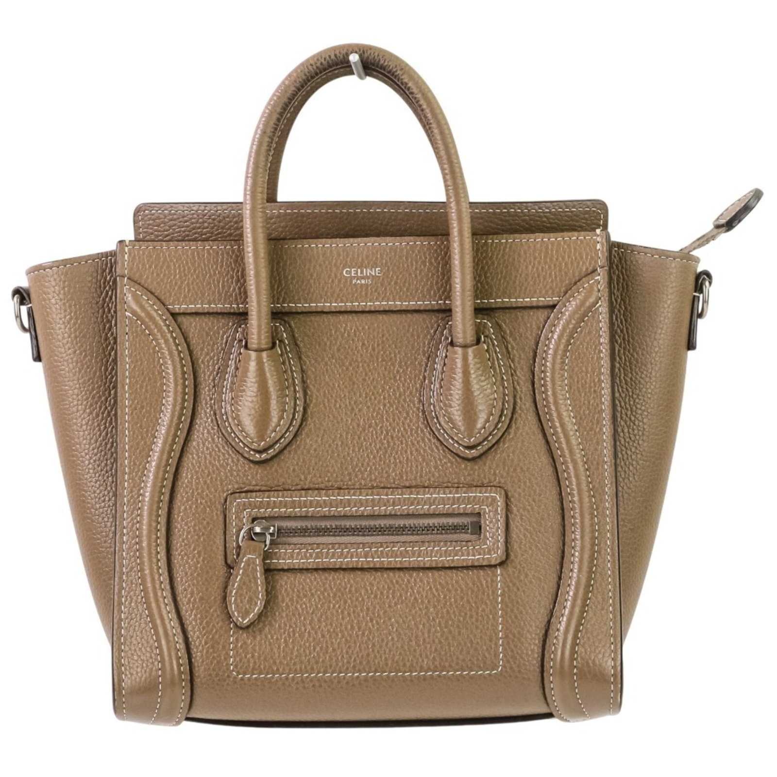 Excellent Condition Celine Luggage Nano Shopper 2-Way Bag In Brown. Women'S. Luxs Pre-Owned Brand.: Excellent Condition Celine Luggage Nano Shopper 2-Way Bag In Brown. Women'S. Luxs Pre-Owned Brand. The Celine Luggage Nano Shopper in brown is a stylish and compact bag. Measuring 21.5cm x 28cm x 10cm