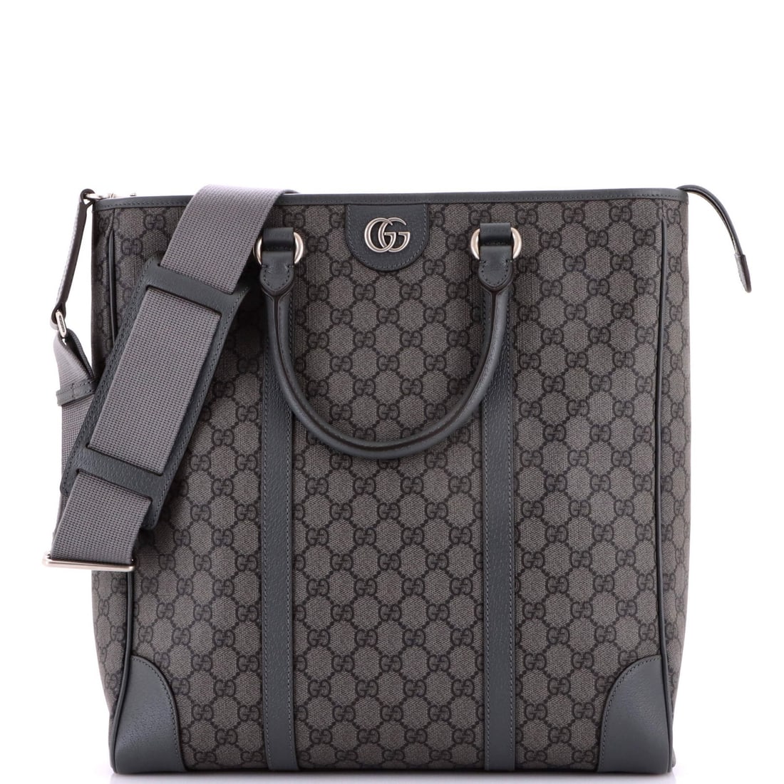 Ophidia Open Convertible Coated Tall GG Canvas Tote Gucci: Ophidia Open Convertible Coated Tall GG Canvas Tote Gucci Tall and versatile, the Ophidia Open Convertible Coated Tall GG Canvas Tote Gucci boasts a spacious interior and convertible design. Its gray 