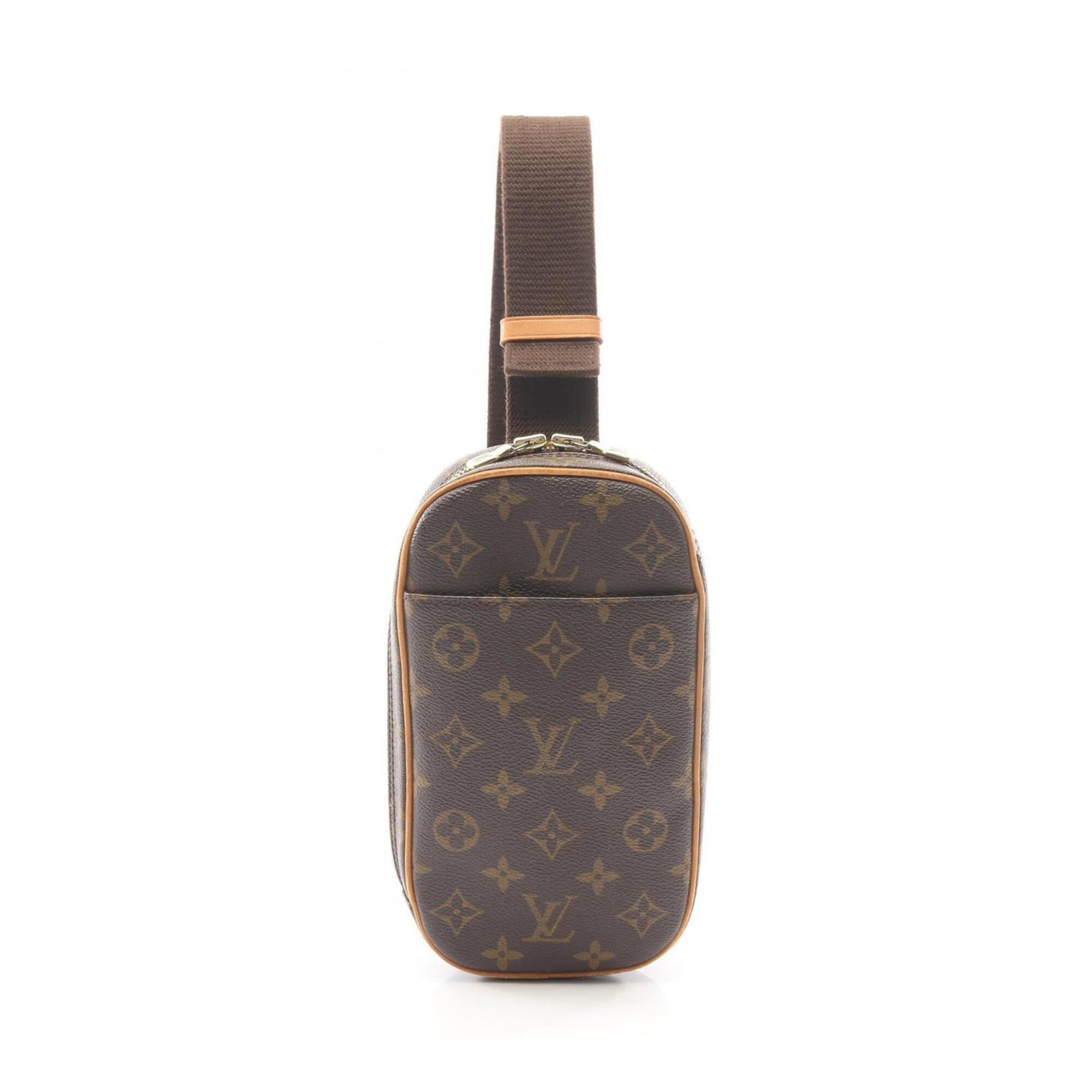 Louis Vuitton Fanny Pack Sling Bag Monogram Leather: Louis Vuitton Fanny Pack Sling Bag Monogram Leather Louis Vuitton's iconic monogram pattern adorns this stylish fanny pack sling bag, crafted from high-quality leather. Measuring 22cm x 12cm x 5cm,