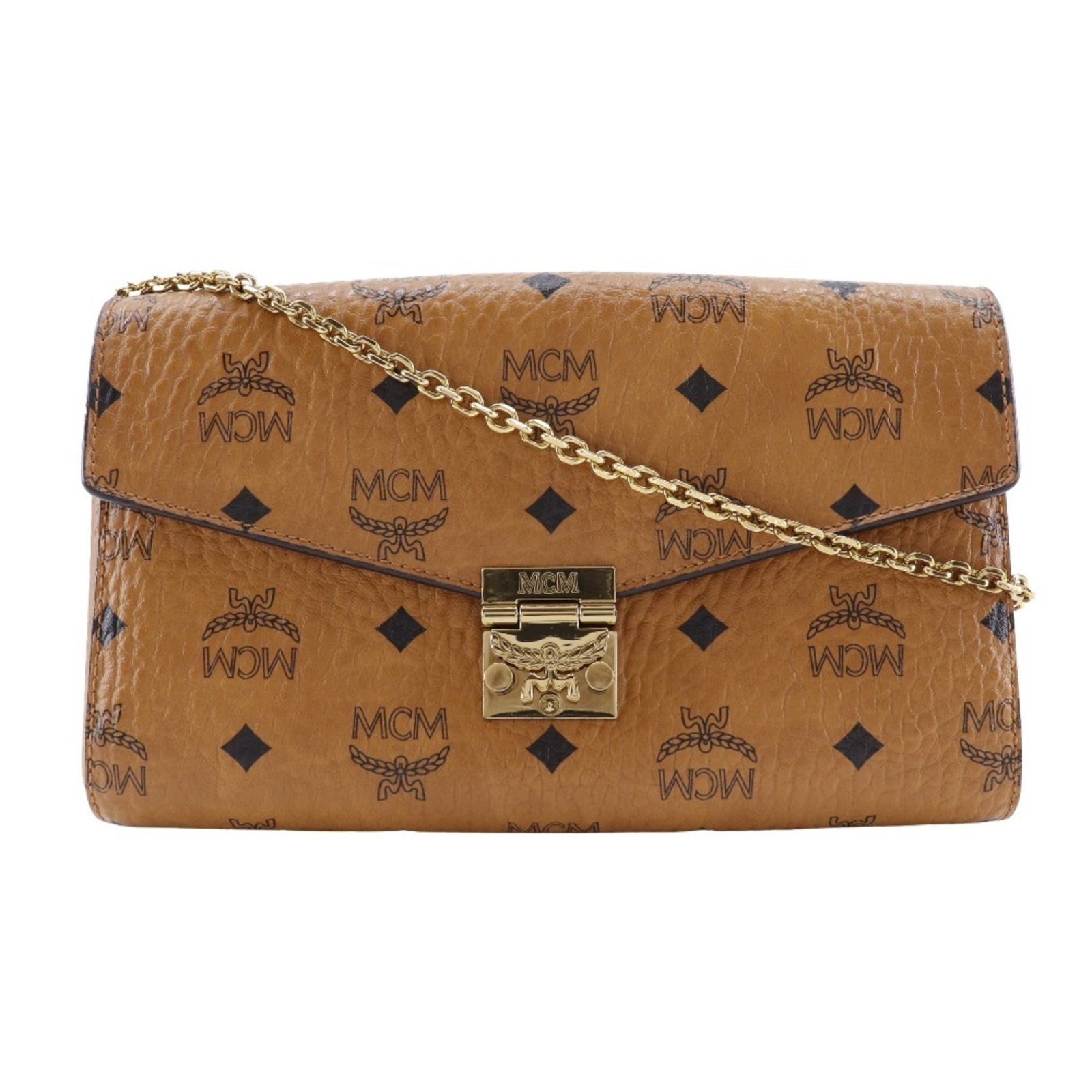 Mcm Shoulder Bag Pvc Leather: Mcm Shoulder Bag Pvc Leather Made from high-quality PVC and leather, this MCM shoulder bag boasts a sleek brown design. The durable construction and stylish shape make it a versatile accessory for eve