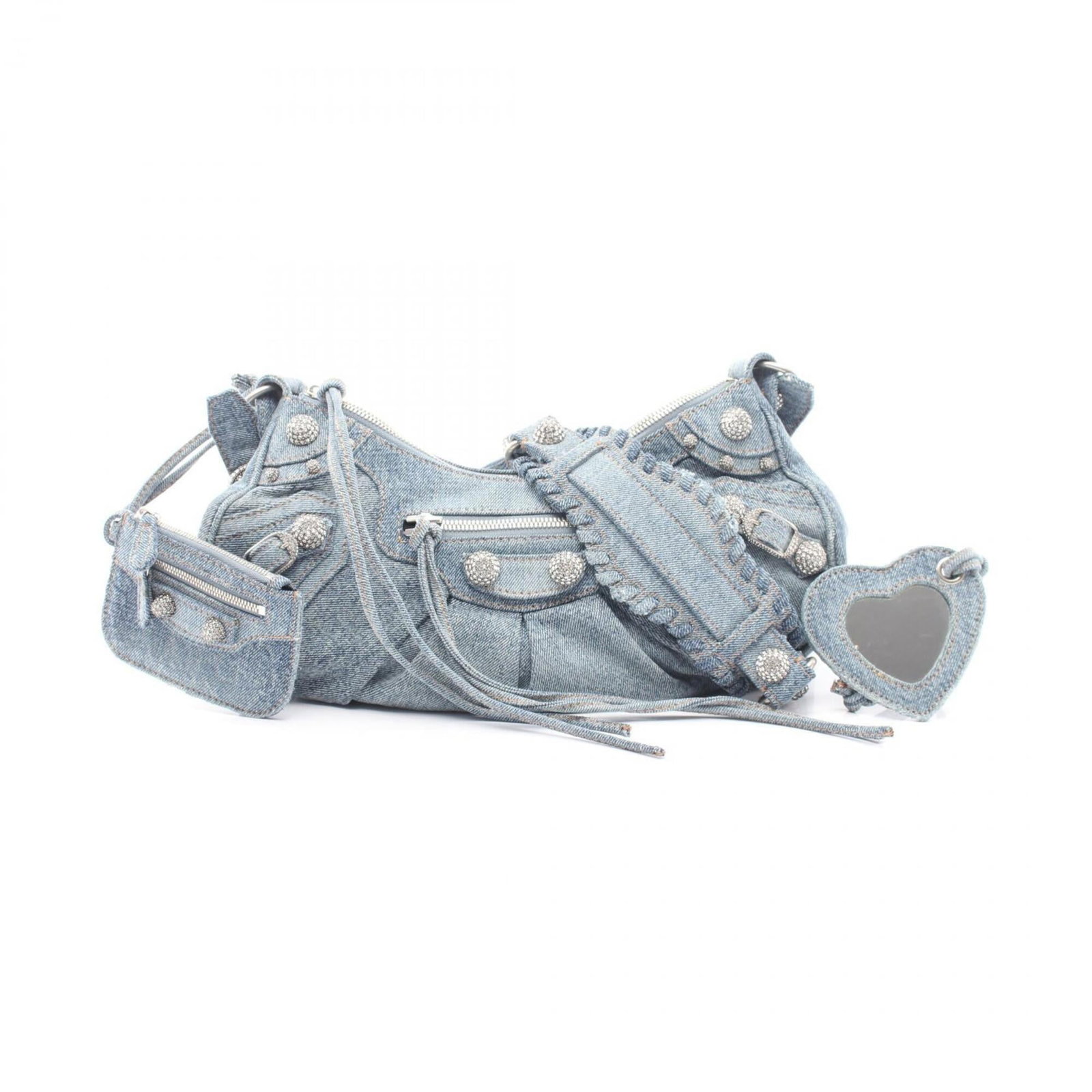 Balenciaga Handbag Pouch Shoulder Bag Denim: Balenciaga Handbag Pouch Shoulder Bag Denim Blue denim Balenciaga handbag pouch shoulder bag with dimensions 16cm x 30cm x 8cm. This stylish and functional bag features a denim material and bears a si