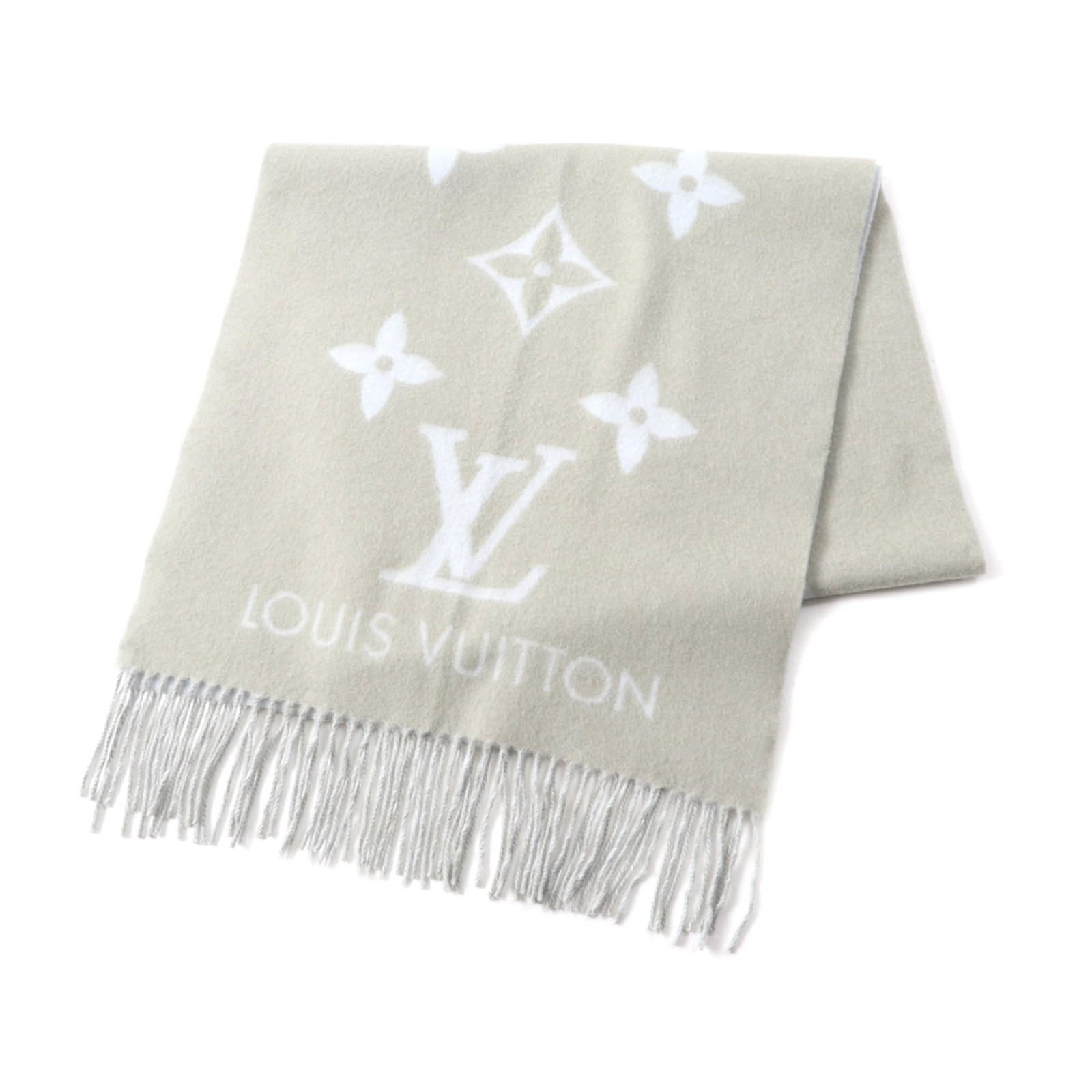 Cashmere Stole Louis Vuitton: Cashmere Stole Louis Vuitton Cashmere Stole from Louis Vuitton, crafted in the United Kingdom with 100% cashmere material. This elegant stole measures 1.68m x 45cm and features a sophisticated gray co