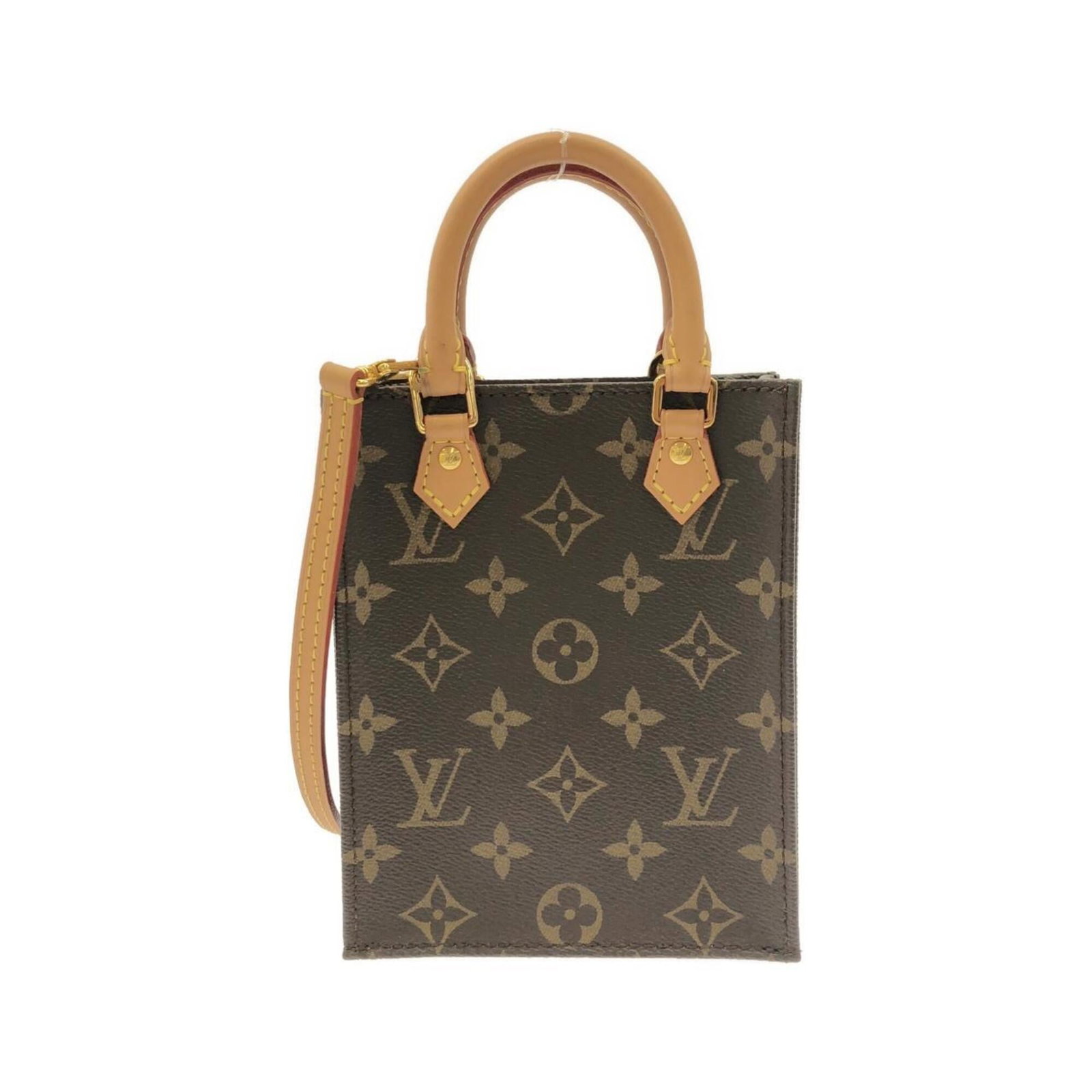 Canvas Coated Louis Vuitton Handbag: Canvas Coated Louis Vuitton Handbag Marron, Monogram canvas coated Louis Vuitton handbag with a signature. This women's handbag measures 17cm x 13.5cm x 5cm and features the iconic Louis Vuitton