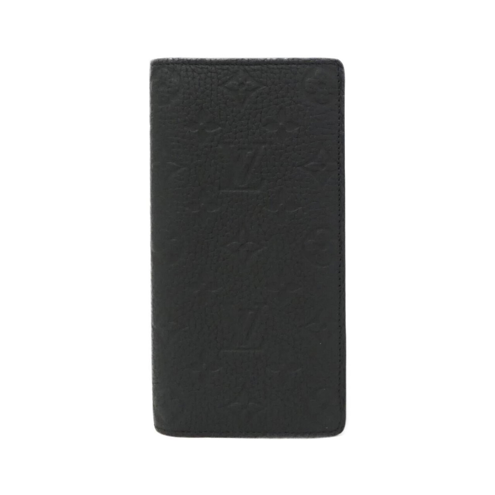 Long Wallet Bi Fold Leather Louis Vuitton: Long Wallet Bi Fold Leather Louis Vuitton Black bi-fold long wallet made from calf leather, measuring 19cm x 10cm x 2cm. This Louis Vuitton Taurillon wallet features a classic design with clean lines