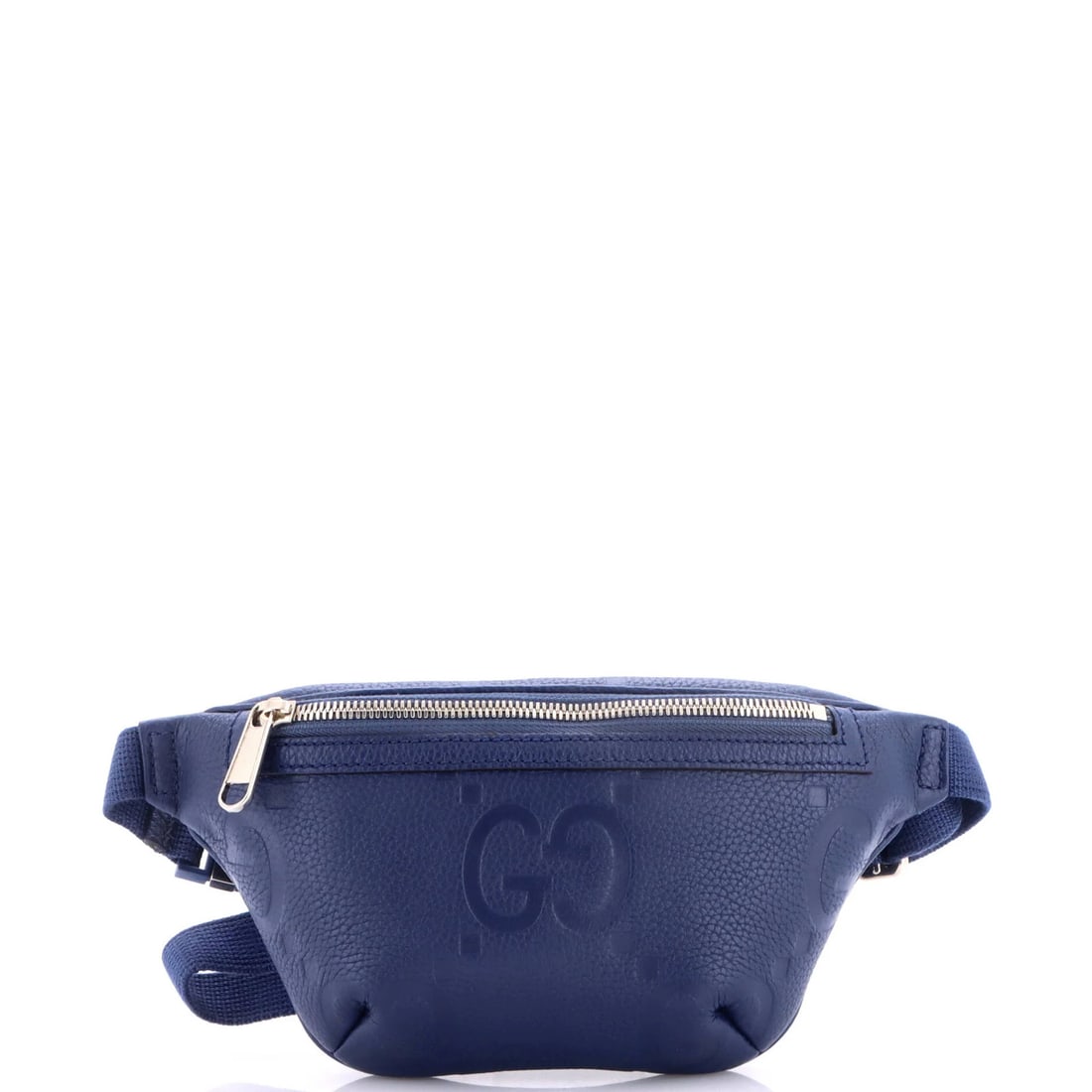 GG Embossed Leather Belt Bag Gucci Jumbo Small: GG Embossed Leather Belt Bag Gucci Jumbo Small The Gucci GG Embossed Leather Belt Bag Small boasts a striking blue exterior adorned with iconic GG embossing, adding a touch of luxury to any outfit.