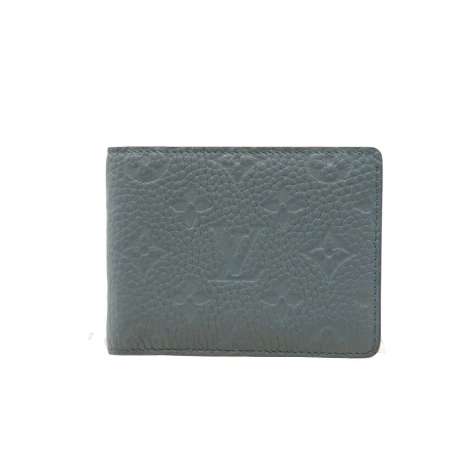 Louis Vuitton Wallet (Bi-Fold) Leather: Louis Vuitton Wallet (Bi-Fold) Leather Gray, Vert Louis Vuitton bi-fold wallet made from Taurillon leather. Measuring 9cm x 12cm x 1.5cm, it offers a compact design with a classic style. This men's