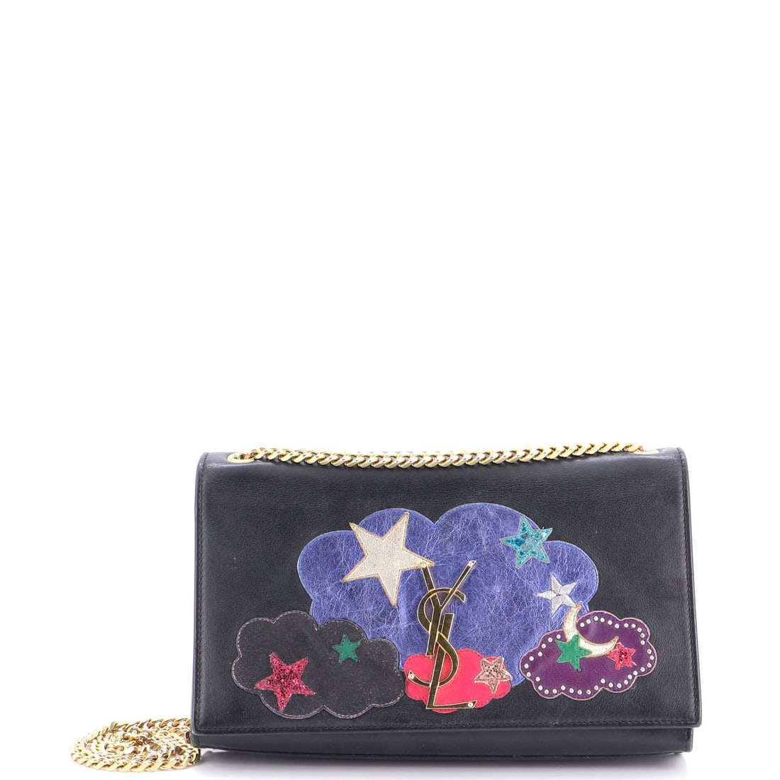 Saint Laurent Classic Leather Patchwork Monogram Medium Crossbody Bag: Saint Laurent Classic Leather Patchwork Monogram Medium Crossbody Bag The Saint Laurent Classic Leather Patchwork Monogram Medium Crossbody Bag boasts a striking patchwork design, combining black