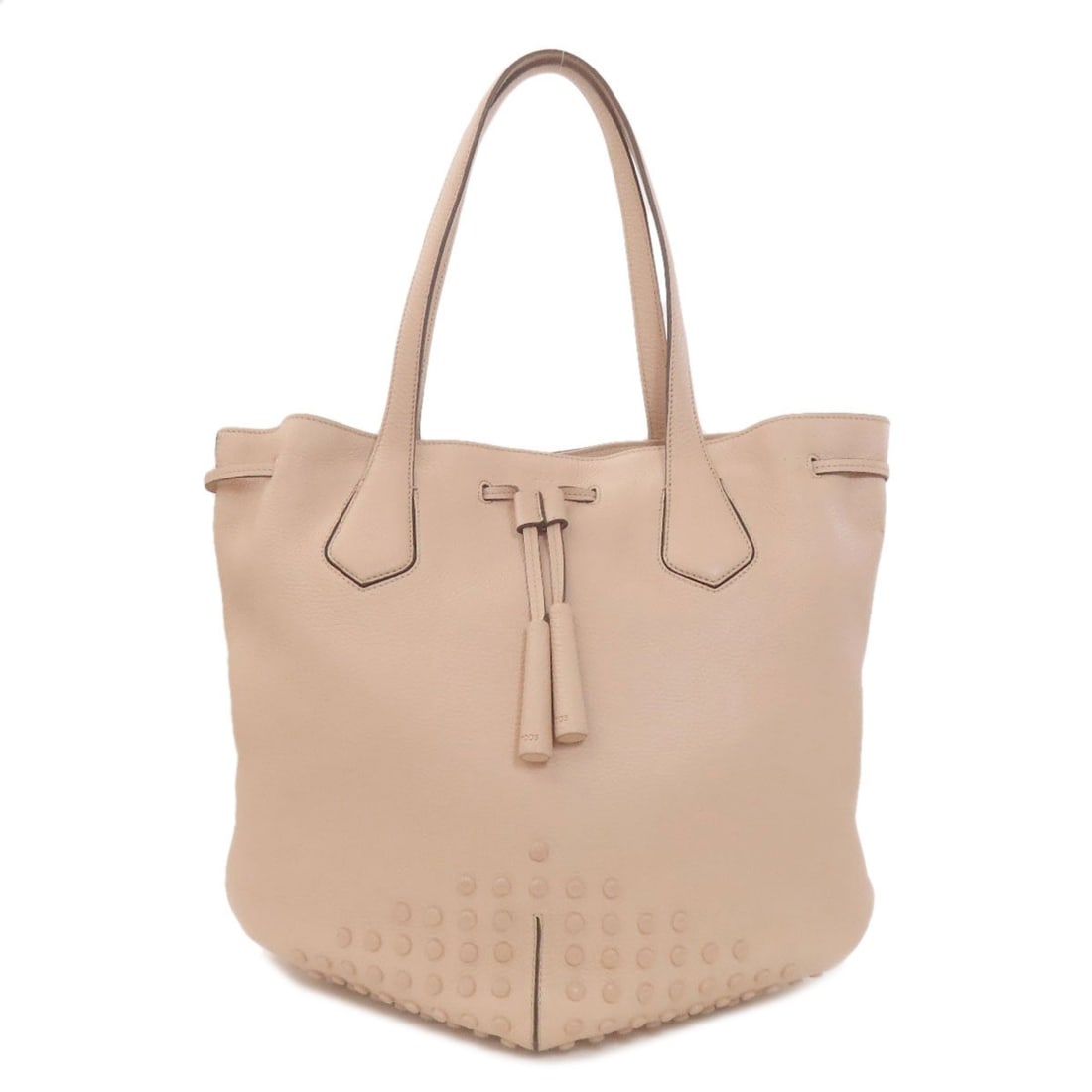 Tods Drawstring Bag Tote Bag Leather: Tods Drawstring Bag Tote Bag Leather Pink leather tote bag from TODS with a classic drawstring closure. Made from high-quality leather, this stylish bag features a timeless design that's perfect for