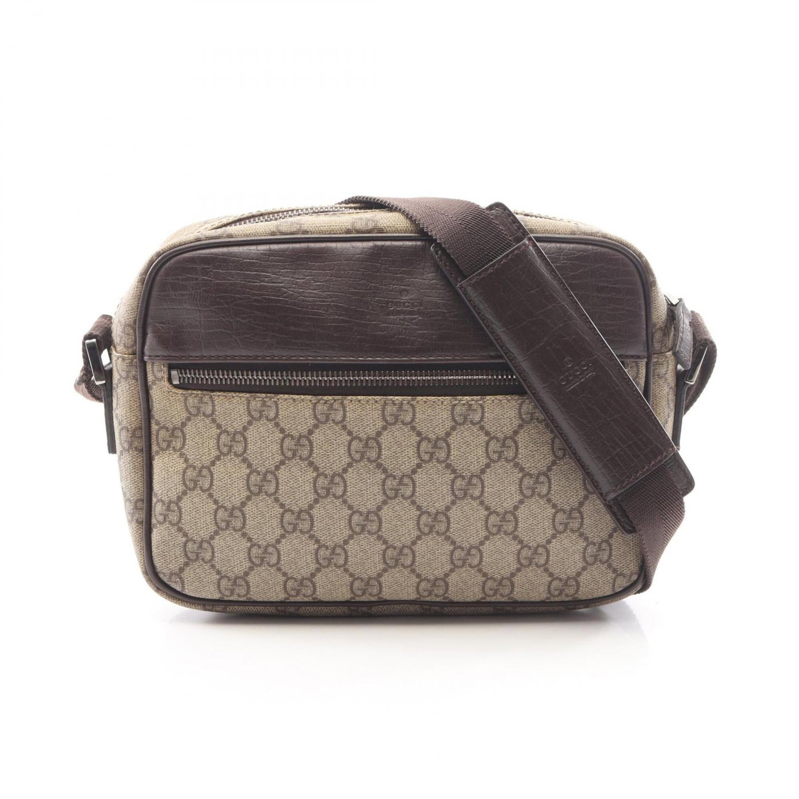 PVC leather shoulder bag from Gucci: PVC leather shoulder bag from Gucci PVC leather shoulder bag from Gucci, featuring a unique combination of materials and a classic design. Made with PVC and leather, this handbag boasts a distinctive 