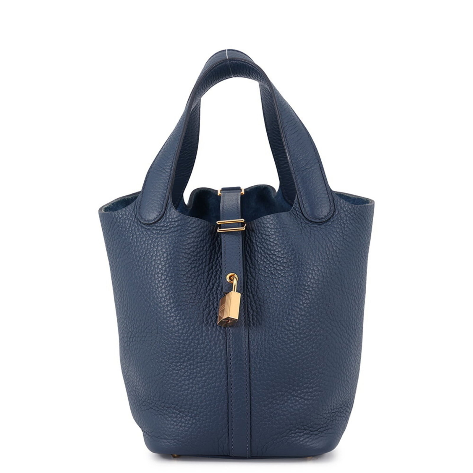 Hermes Handbag Taurillon Leather Clemence: Hermes Handbag Taurillon Leather Clemence Taurillon clemence leather gives the Hermes Picotin Clemence handbag its distinctive, luxurious feel. Measuring 18.5cm x 18cm x 13cm and weighing 470g, this c