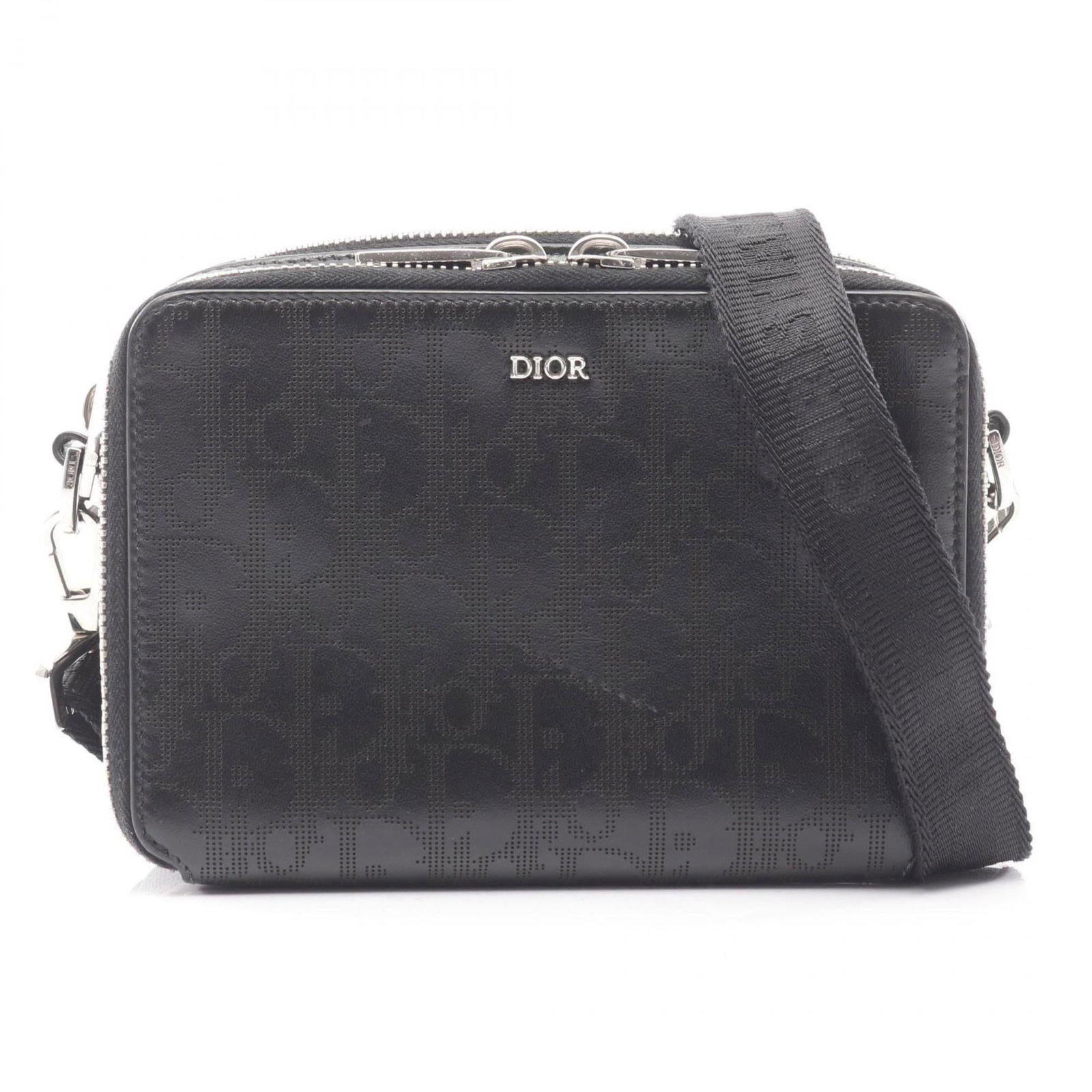 Shoulder bag leather by Christian Dior: Shoulder bag leather by Christian Dior Black leather shoulder bag by Christian Dior, measuring 12cm x 16.5cm in size. The bag features high-quality leather construction and a sleek design. This black 