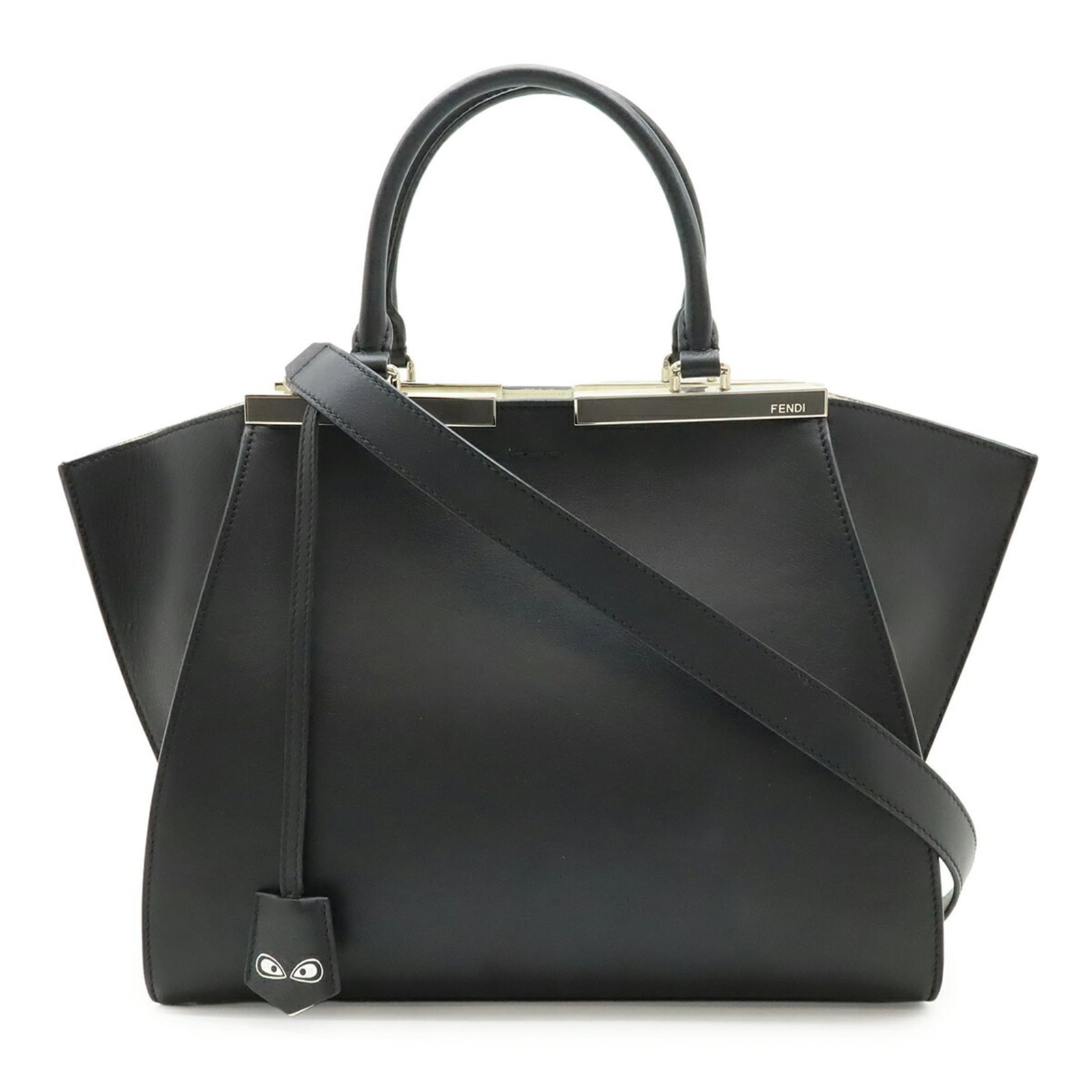 Handbag Leather Shoulder Bag Fendi: Handbag Leather Shoulder Bag Fendi Black Fendi leather shoulder bag with 85cm adjustable strap, measuring 25cm x 42cm x 12cm. Made from high-quality black leather, this stylish handbag features a