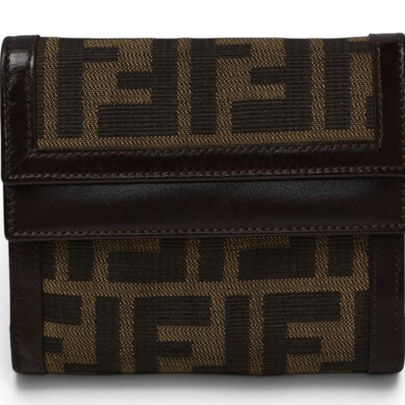 Canvas Bi Fold Wallet By Fendi: Canvas Bi Fold Wallet By Fendi Canvas bi-fold wallet by Fendi, crafted from high-quality canvas with a rich brown hue. This stylish accessory features a classic design with clean lines and a compact