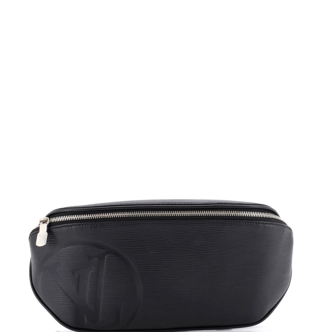 Bum Bag Epi Leather Louis Vuitton Initials: Bum Bag Epi Leather Louis Vuitton Initials Black Epi Leather Louis Vuitton Bum Bag with Initials, featuring scuffed exterior and minor wear. The bag's black leather exterior showcases a subtle sheen,