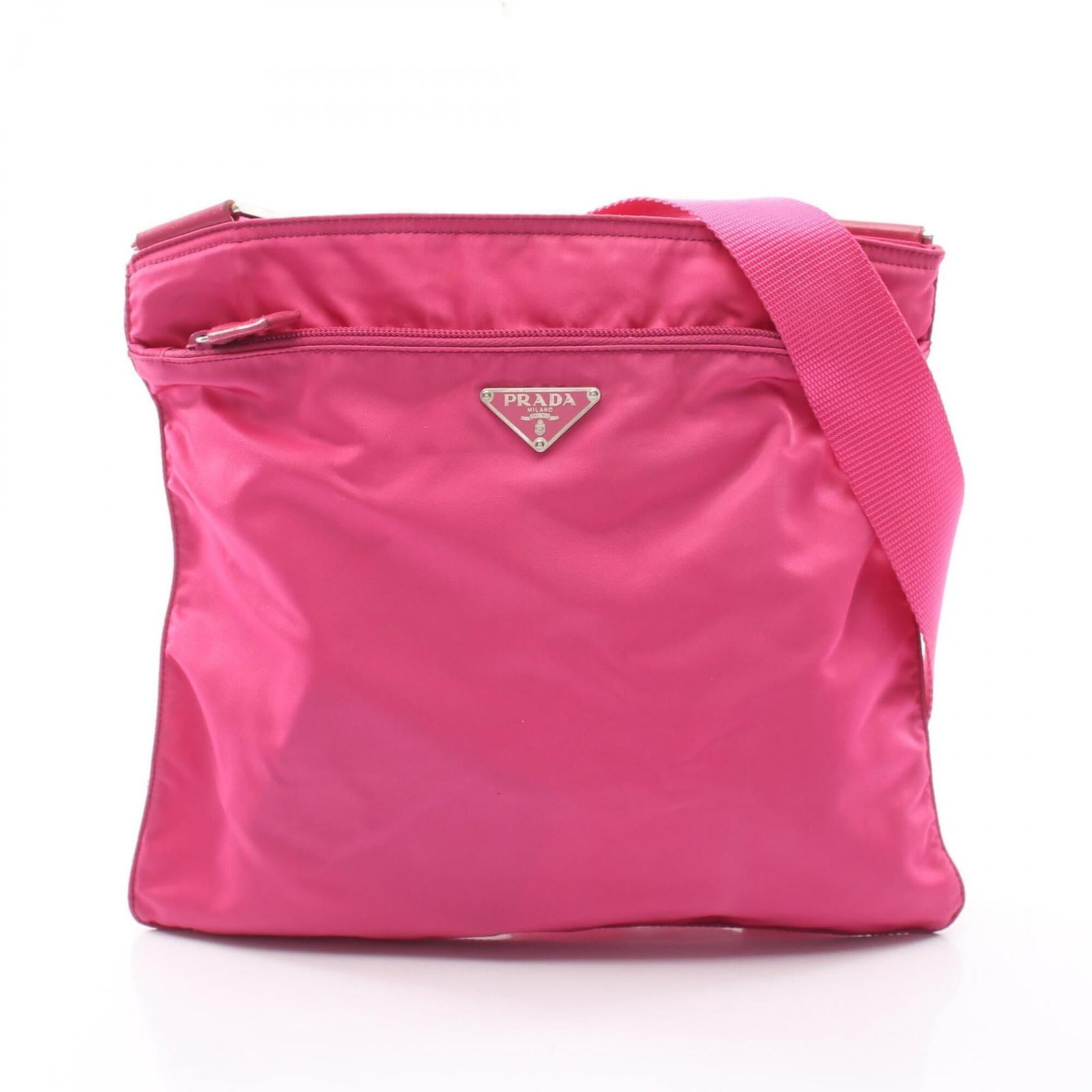 Prada Handbag Shoulder Bag Leather Nylon: Prada Handbag Shoulder Bag Leather Nylon Pink Prada MPN BT175Z Leather Nylon Shoulder Bag, measuring 26cm x 29cm x 1cm. This shoulder bag combines the durability of leather with the versatility of
