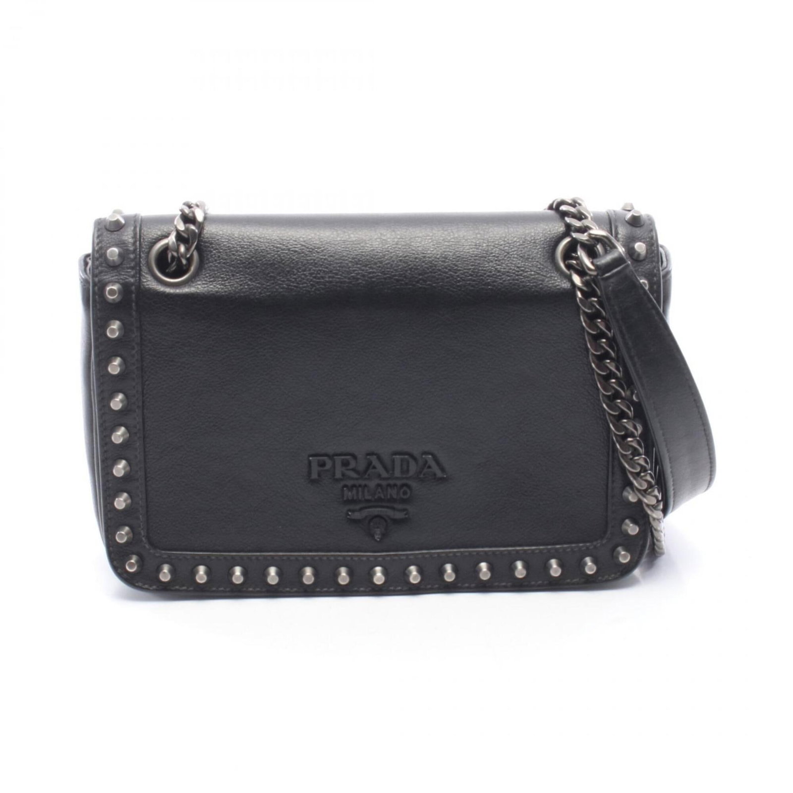 Shoulder Bag Prada Leather Handbag: Shoulder Bag Prada Leather Handbag Black leather Prada shoulder bag with dimensions 15cm x 22.5cm x 5cm, featuring high-quality materials and a classic design. The bag's sleek black color and