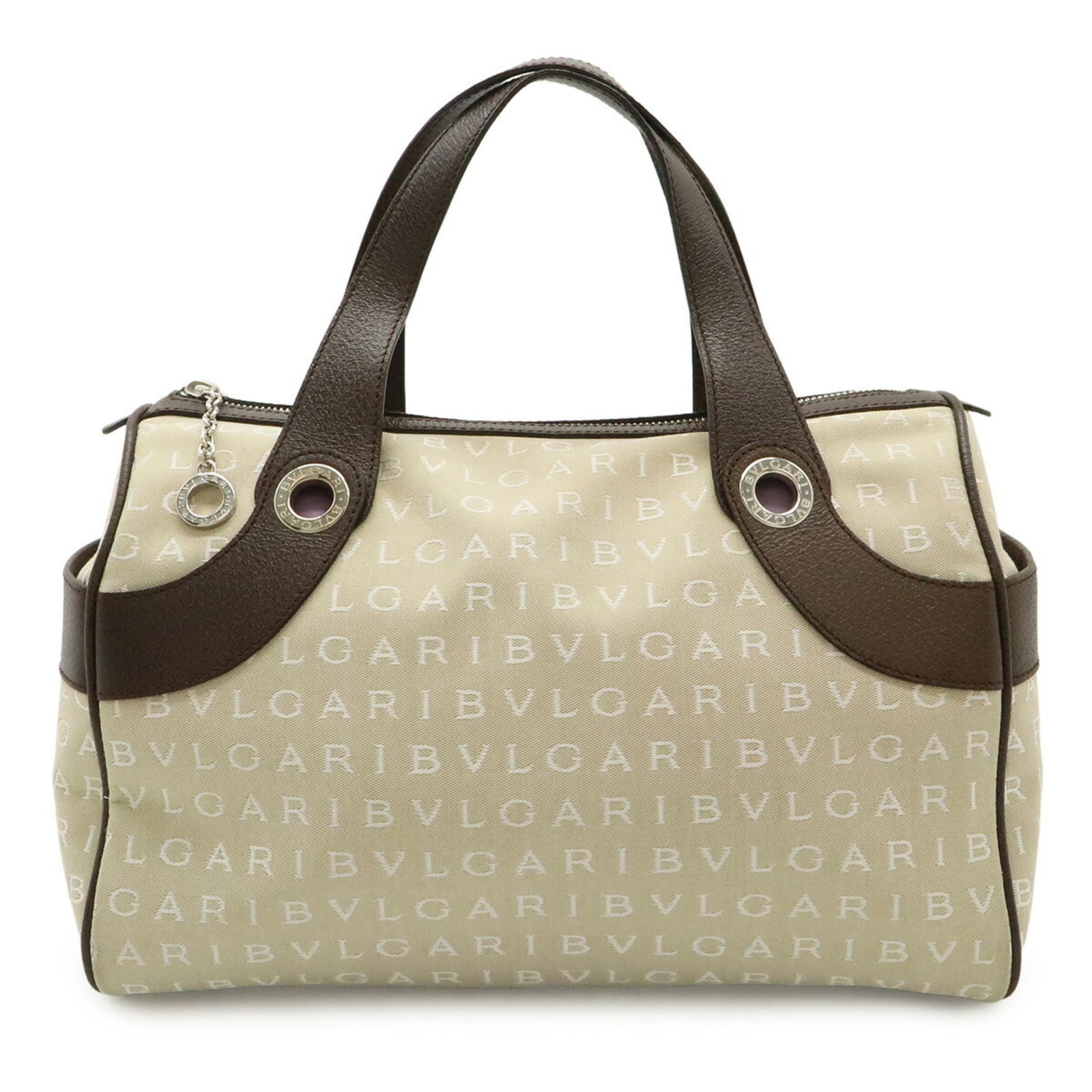 Canvas Leather Handbag Tote Bag Bvlgari: Canvas Leather Handbag Tote Bag Bvlgari Canvas Leather Handbag Tote Bag Bvlgari - A stylish and versatile tote bag made from canvas and leather, featuring a classic beige brown color. Measuring 21cm
