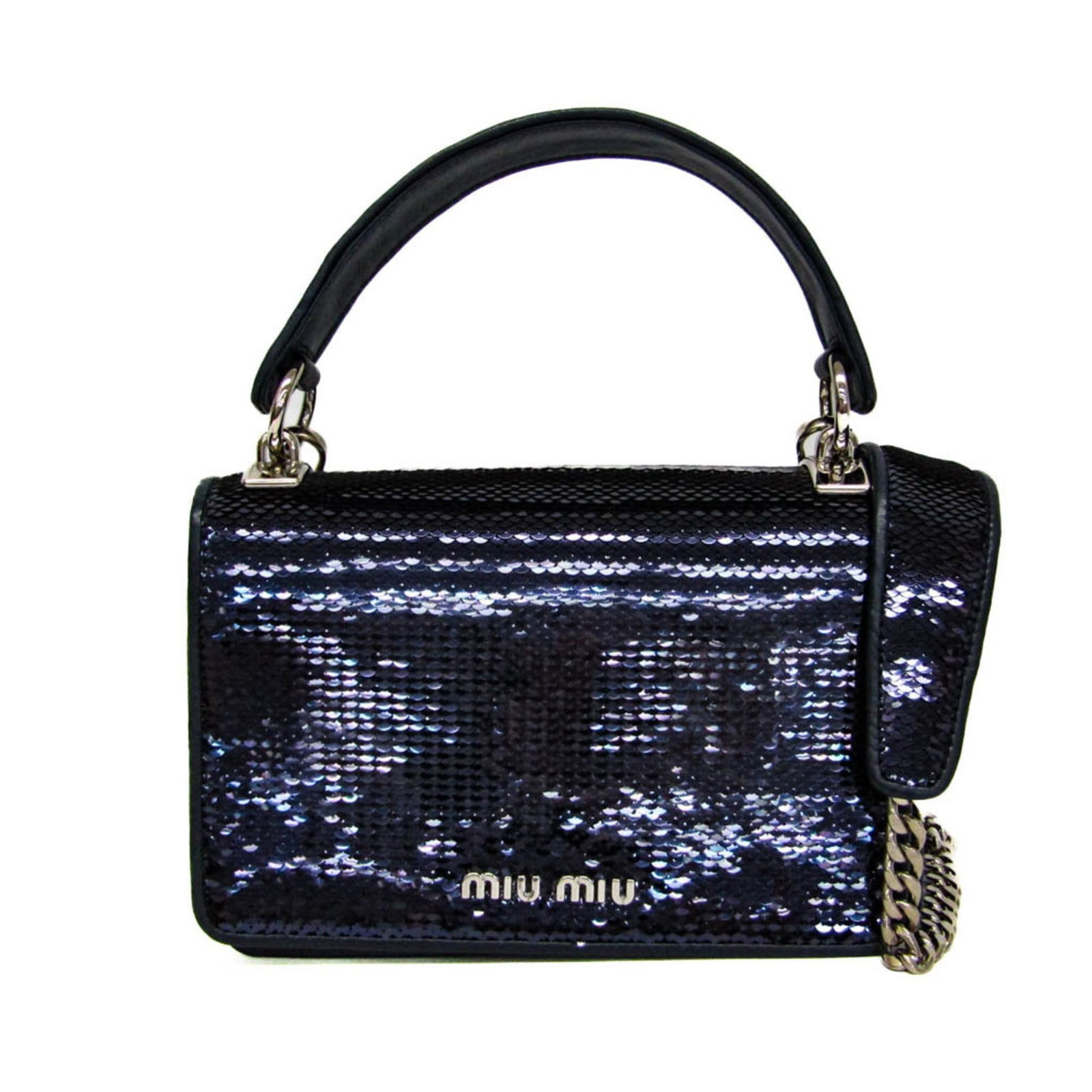 Miu Handbag Shoulder Bag Leather Spangles: Miu Handbag Shoulder Bag Leather Spangles The Miu Handbag Shoulder Bag Leather Spangles boasts sleek, modern design with intricate spangles adding visual interest. Crafted from high-quality leather