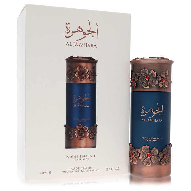 Niche Emarati Al Jawhara by Lattafa Eau De Parfum Spray (Unisex) 3.4 oz: Niche Emarati Al Jawhara by Lattafa Eau De Parfum Spray (Unisex) 3.4 oz Lattafa Eau De Parfum Spray (Unisex) 3.4 oz - A sophisticated scent from the Niche Emarati Al Jawhara collection, available in a