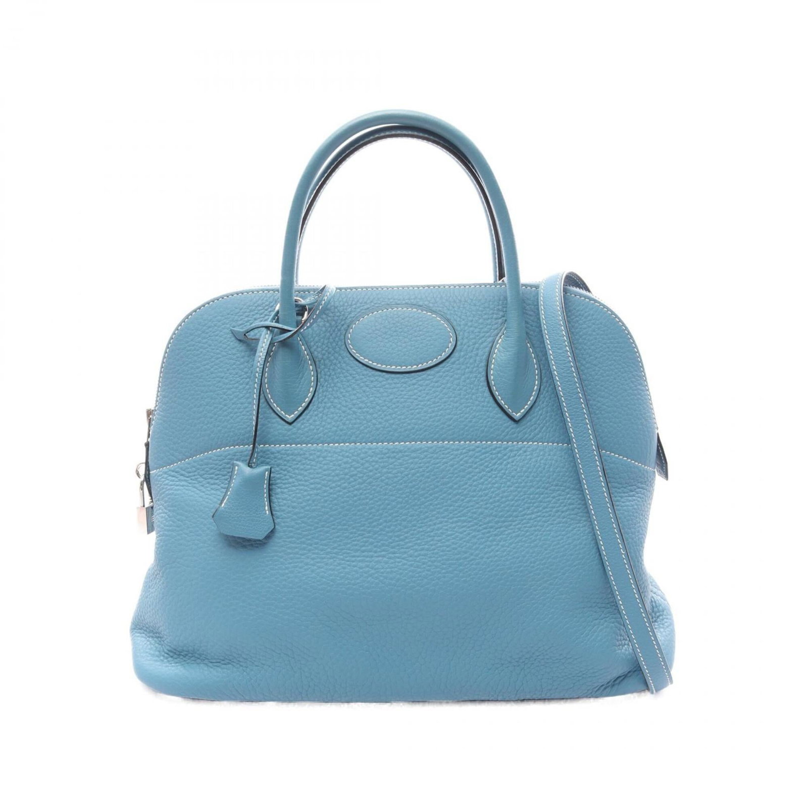 Hermes Handbag Taurillon Leather Clemence: Hermes Handbag Taurillon Leather Clemence Taurillon clemence leather provides a unique texture and depth to the iconic Hermes Clemence handbag, with its distinctive blue hue adding a touch of