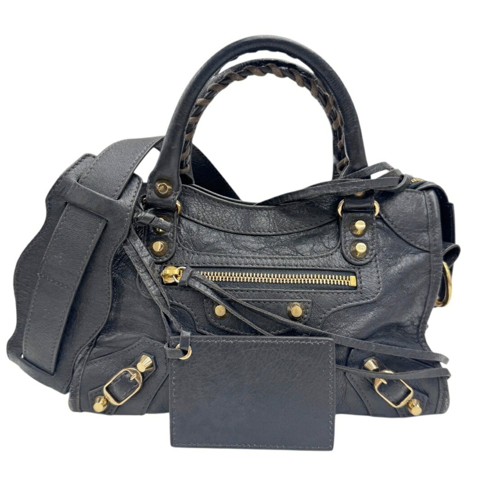 Balenciaga Handbag Shoulder Bag Leather: Balenciaga Handbag Shoulder Bag Leather Balenciaga Handbag Shoulder Bag Leather features a sleek, gray leather design with a compact size. The bag measures 15cm x 24cm x 6cm and has a stylish