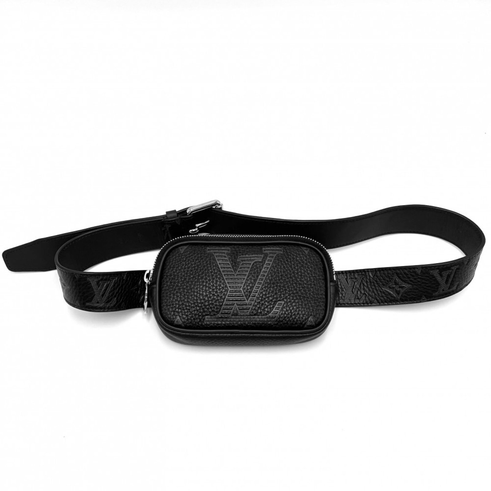 Louis Vuitton Fanny Pack Leather: Louis Vuitton Fanny Pack Leather Black Leather Louis Vuitton Fanny Pack, 9cm x 15cm x 3cm. Made from high-quality leather, this classic fanny pack features a timeless design that exudes