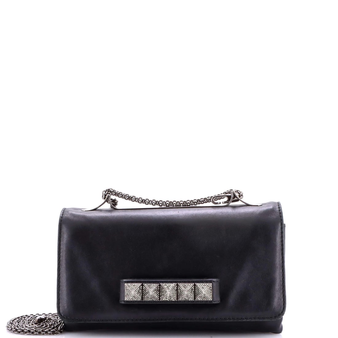 Crystal Studs Leather Medium Valentino Garavani Va Voom Clutch: Crystal Studs Leather Medium Valentino Garavani Va Voom Clutch Crystal stud details add a touch of glamour to the sleek leather exterior of this medium-sized Va Voom Clutch from Valentino Garavani.