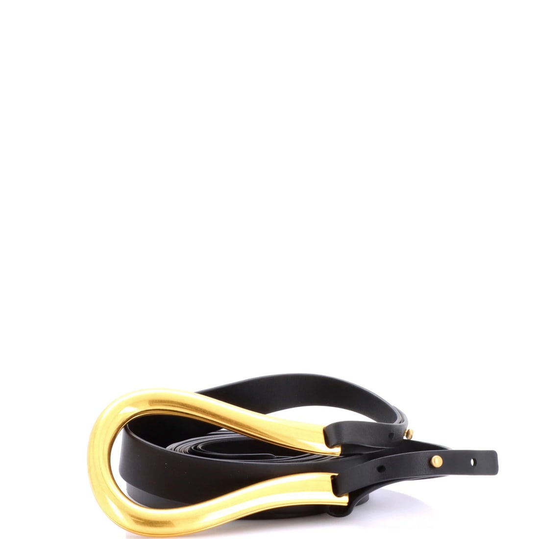 Buckle Leather Wide Strap Horsebit Double Belt Bottega Veneta: Buckle Leather Wide Strap Horsebit Double Belt Bottega Veneta Black leather wide strap horsebit double belt from Bottega Veneta, featuring a classic design with a gold hardware buckle. The exterior sh