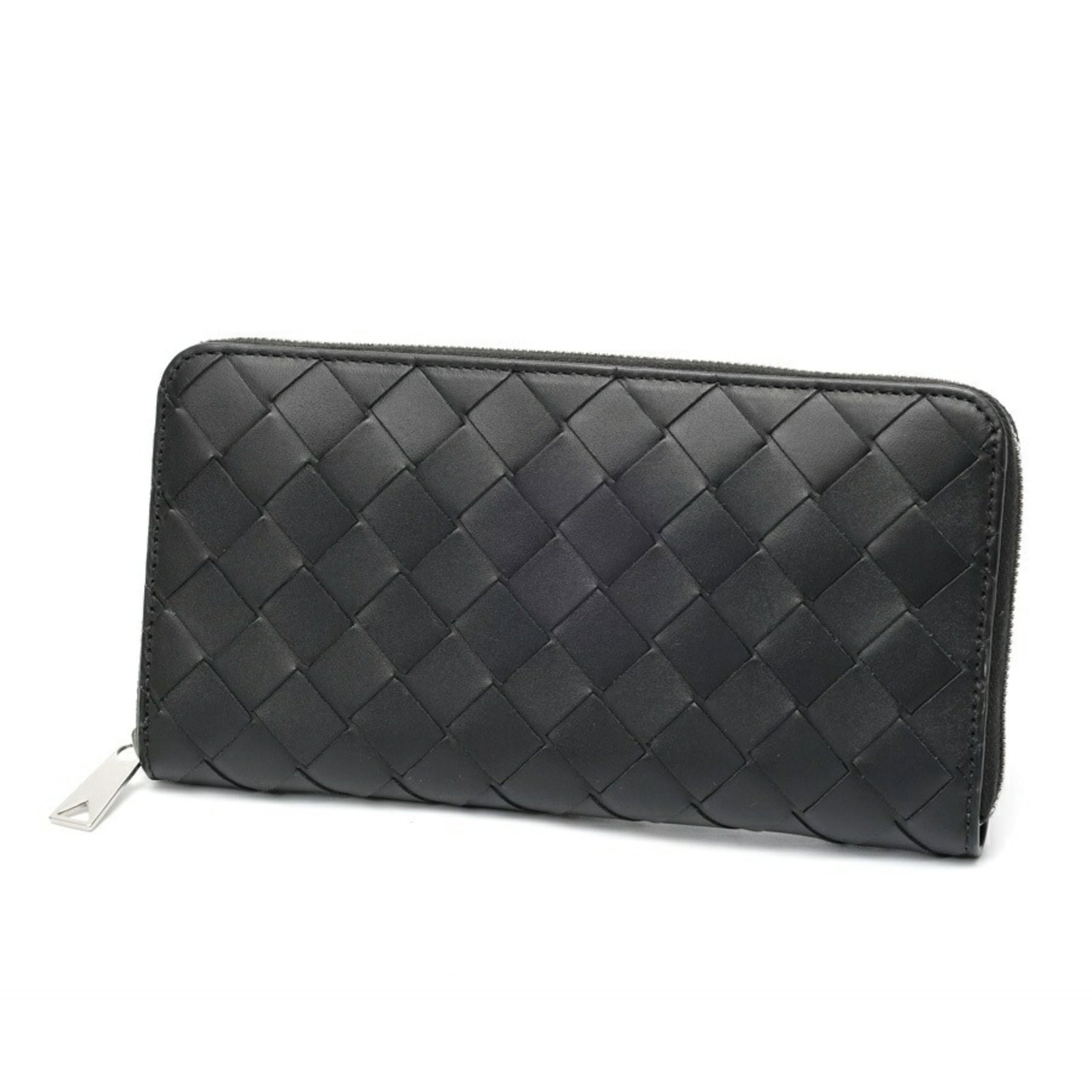 Long Wallet Bi fold Leather Bottega Veneta: Long Wallet Bi fold Leather Bottega Veneta Black Long Wallet Bi Fold Leather Bottega Veneta features a classic design with a zipper closure, measuring 10cm x 19cm x 2cm. Made from high-quality calfski