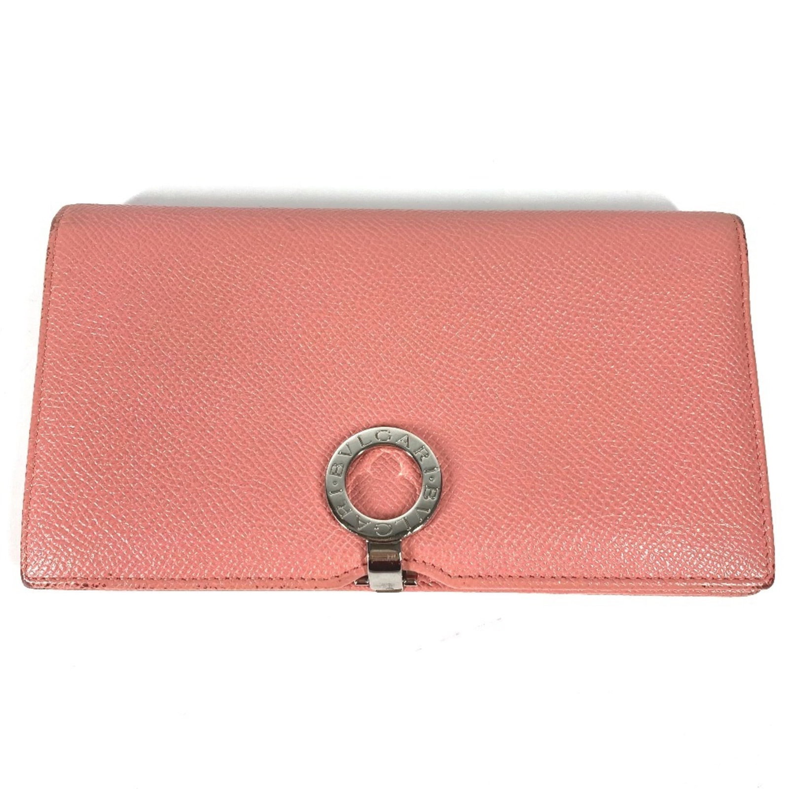 Long Bi fold Wallet Leather: Long Bi fold Wallet Leather Pink leather long bi-fold wallet with dimensions of 10cm x 17.5cm, offering a compact and stylish storage solution for everyday essentials. Made from high-quality leather, 