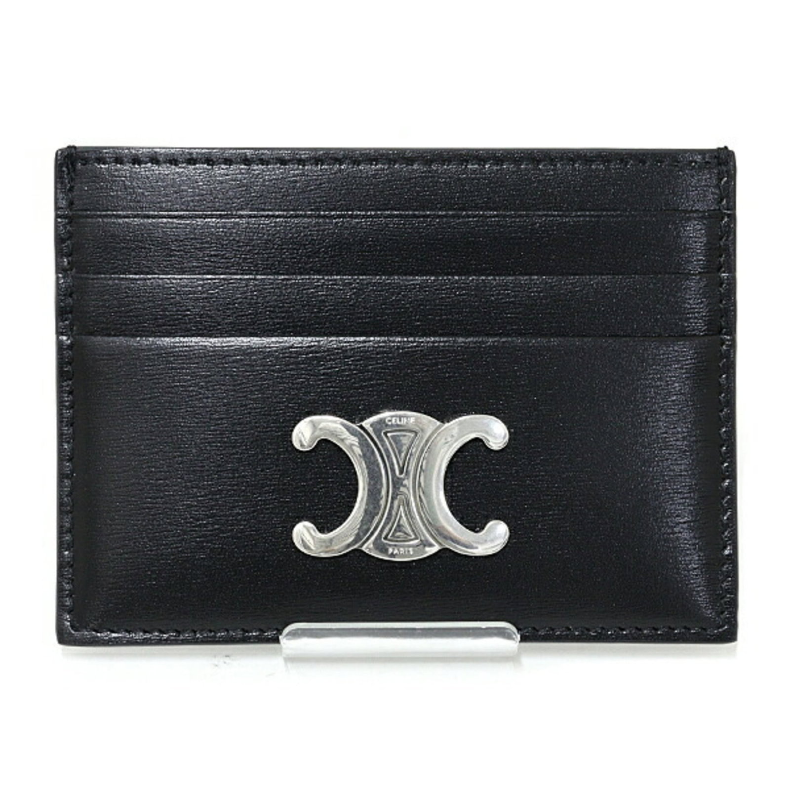 Celine Card Case Leather: Celine Card Case Leather Calfskin leather construction provides durability and sophistication. This sleek black card case features a slim profile, measuring 8cm x 11cm x 3mm, making it easy to carry