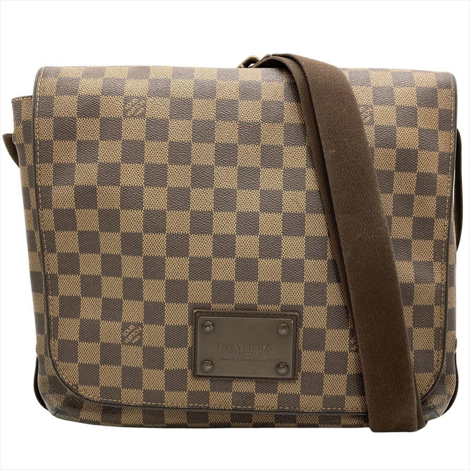 Shoulder Bag Damier Canvas by Louis Vuitton: Shoulder Bag Damier Canvas by Louis Vuitton Damier Canvas by Louis Vuitton, a timeless and iconic design featuring the classic Damier pattern in rich brown and Ebene tones. This shoulder bag boasts