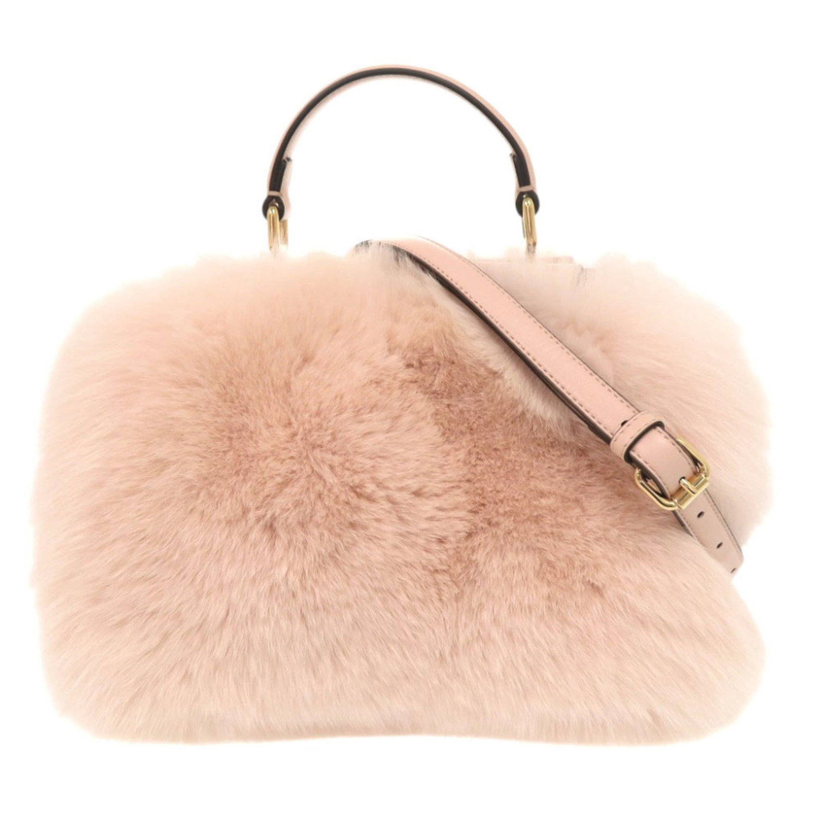 Fur leather shoulder bag handbag Fendi (1 of 10)