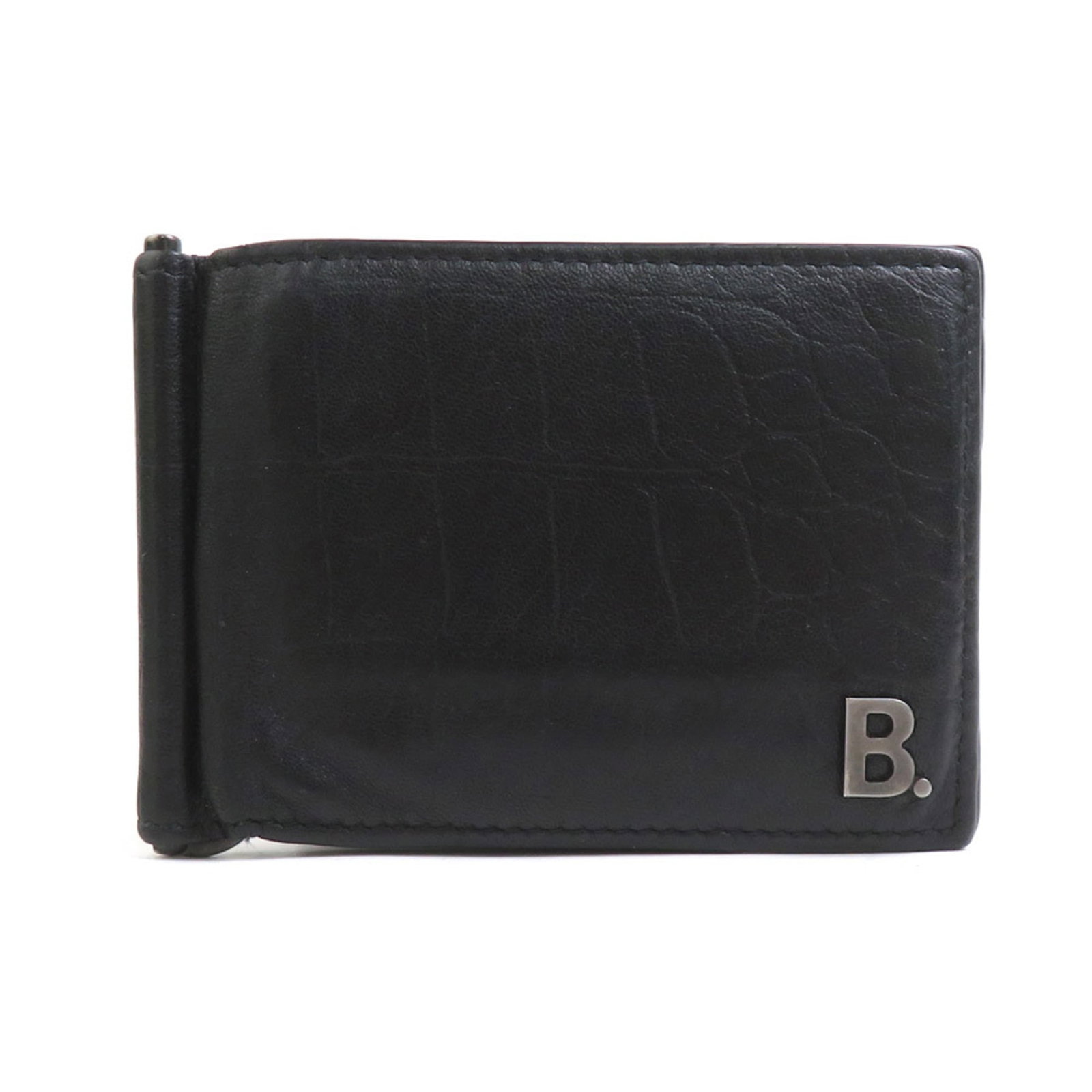 Bill Wallet Bi Fold Leather Balenciaga: Bill Wallet Bi Fold Leather Balenciaga Balenciaga's bi-fold leather wallet boasts sleek lines and a sophisticated design, with its black finish adding a touch of understated elegance. Measuring 8cm x 