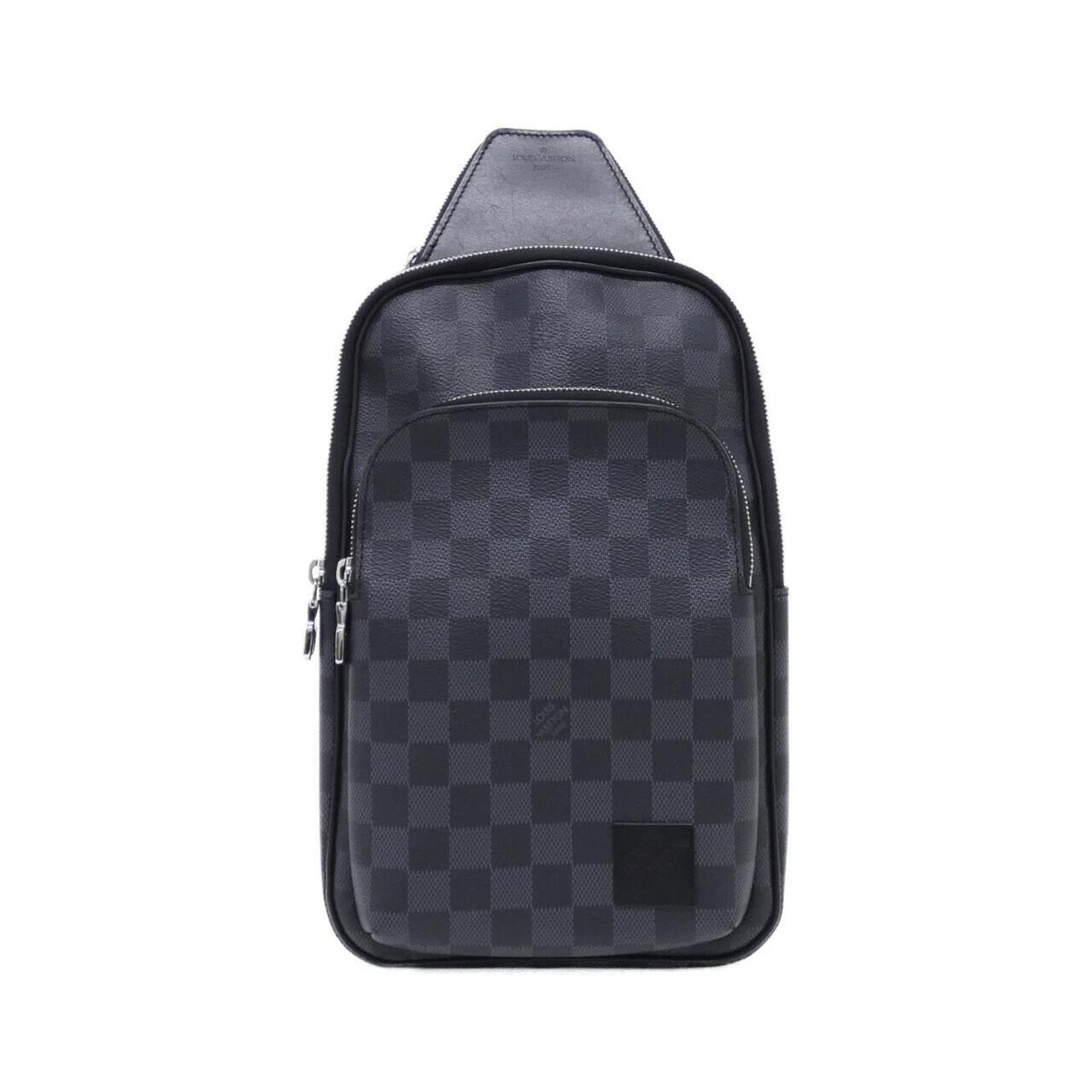 Shoulder bag coated canvas by Louis Vuitton: Shoulder bag coated canvas by Louis Vuitton Coated canvas by Louis Vuitton, featuring graphite and silver hardware, this shoulder bag boasts a sleek design with clean lines. Measuring 31cm x 20cm x