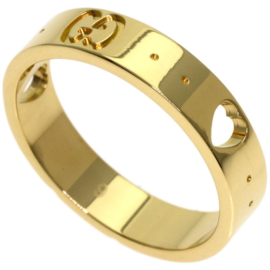 Icon Gucci Amour K18 Yellow Gold Ring: Icon Gucci Amour K18 Yellow Gold Ring K18 Yellow Gold Ring from GUCCI boasts its striking gold metal exterior, crafted with the purity of K18. This iconic piece features a ring size 5(US) and no main