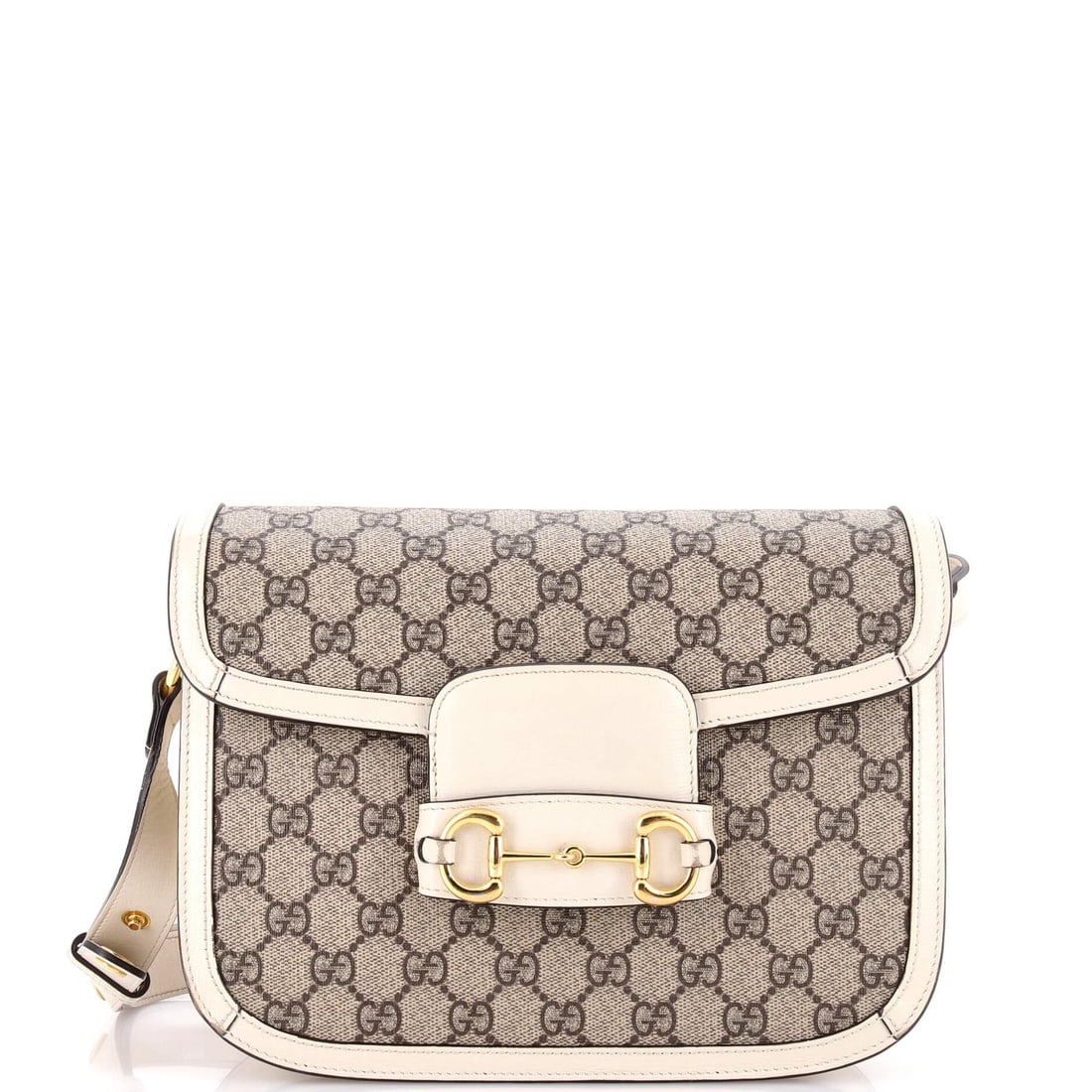 Small Leather Canvas Coated Bag Shoulder 1955 Gucci Horsebit GG (1 of 8)