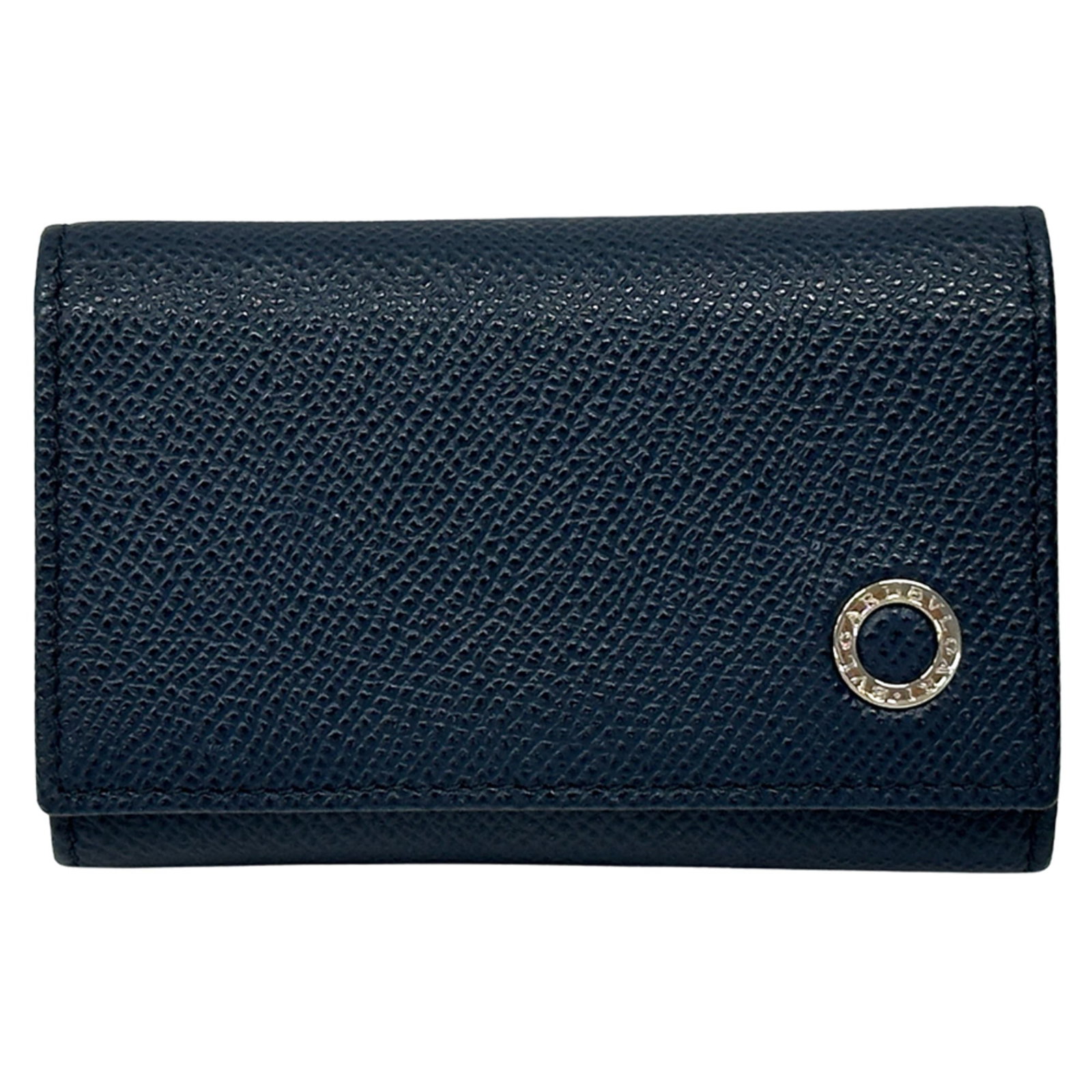 Bvlgari Key Case For Women And Men - Brand Name Leather Navy 6-Key Compact: Bvlgari Key Case For Women And Men - Brand Name Leather Navy 6-Key Compact Bvlgari's navy leather key case boasts a sleek design, featuring six individual compartments for organization. Made from high