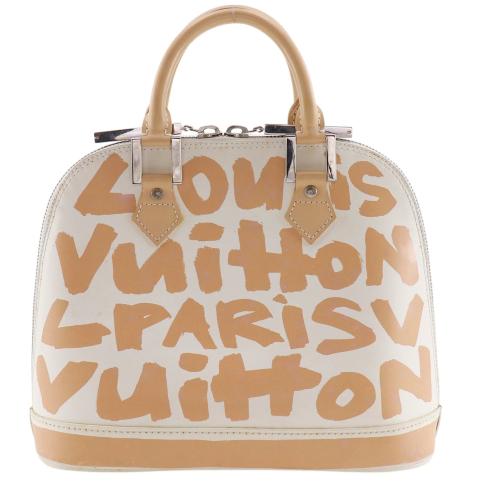 Louis Vuitton Handbag Leather: Louis Vuitton Handbag Leather Louis Vuitton Handbag Leather is made from high-quality Calf leather, available in Beige and White colors. The bag measures 23cm x 29cm x 12cm and weighs 780g, with a han