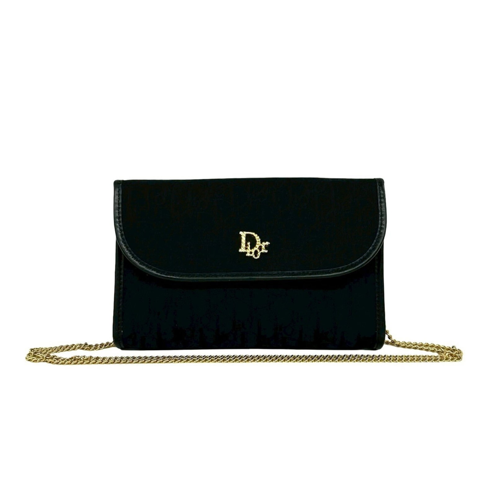 Canvas shoulder bag leather by Christian Dior: Canvas shoulder bag leather by Christian Dior Canvas shoulder bag by Christian Dior in black, featuring leather accents and a structured design. This compact bag measures 12cm x 19cm x 3.5cm and has