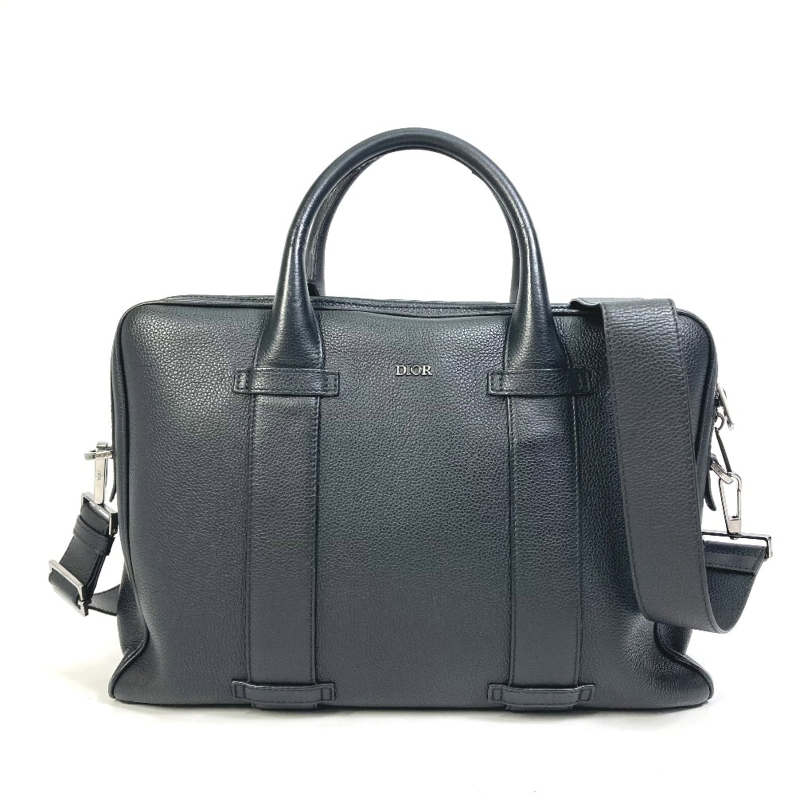 Homme Leather Briefcase Dior: Homme Leather Briefcase Dior Black Dior Homme Leather Briefcase with classic design, measuring 36.5cm x 26.5cm x 6cm and featuring a shoulder strap that extends to 51.6 inches. Made from high-quality