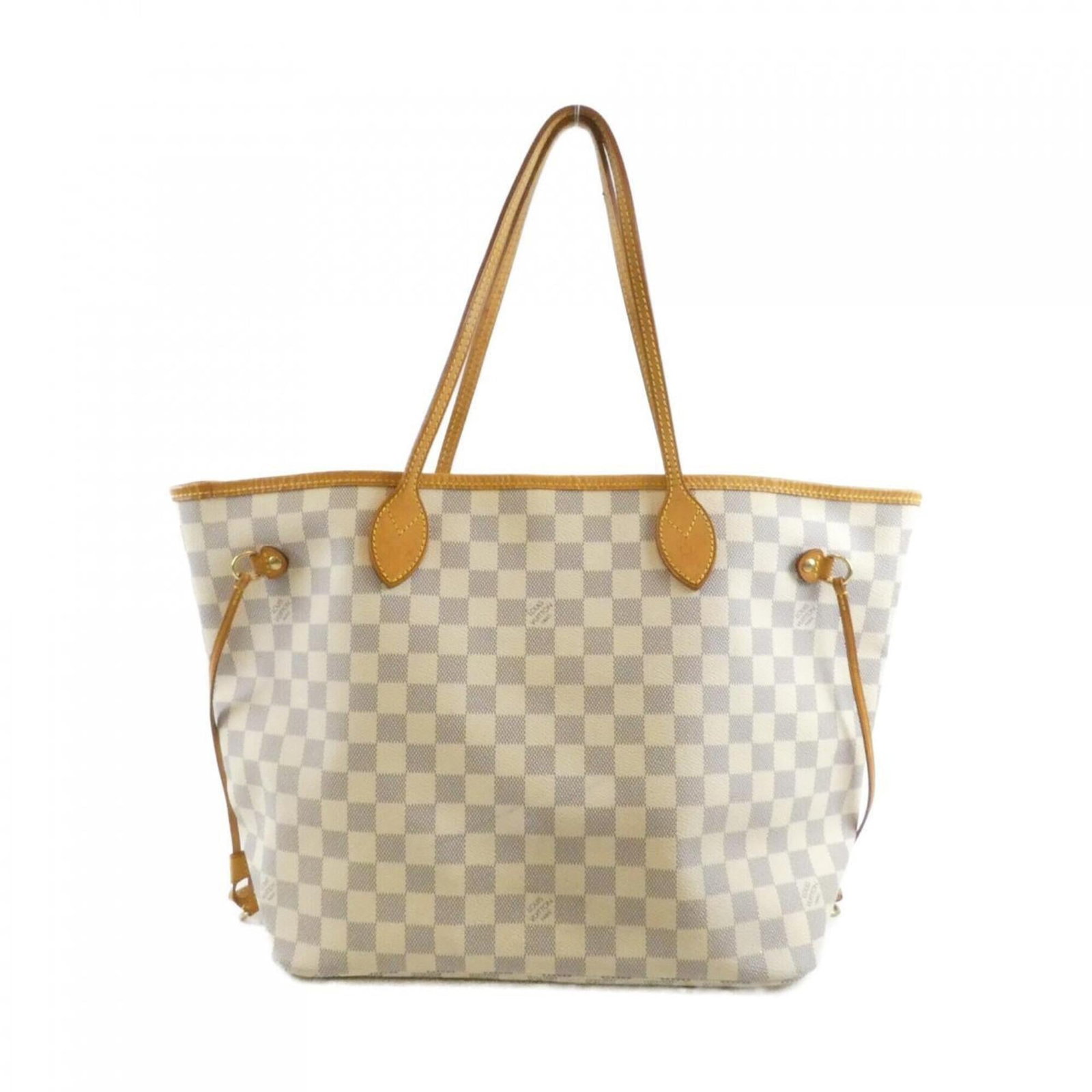 Canvas Coated Louis Vuitton Handbag: Canvas Coated Louis Vuitton Handbag Azur, White Coated Canvas Louis Vuitton Handbag. This handbag boasts a unique canvas design with coated finish, measuring 29cm x 47cm x 15cm. Its classic style and