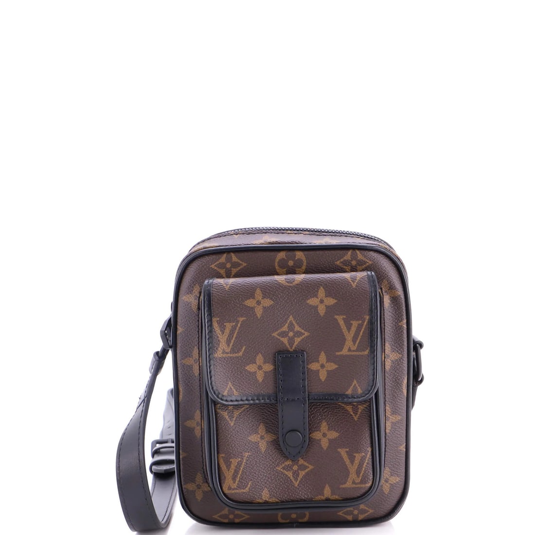 Macassar Monogram Christopher Wearable Louis Vuitton Wallet: Macassar Monogram Christopher Wearable Louis Vuitton Wallet Brown Louis Vuitton Christopher Wearable Macassar Monogram Canvas Cross Body Bag with Black Fabric and Leather Interior, featuring minor