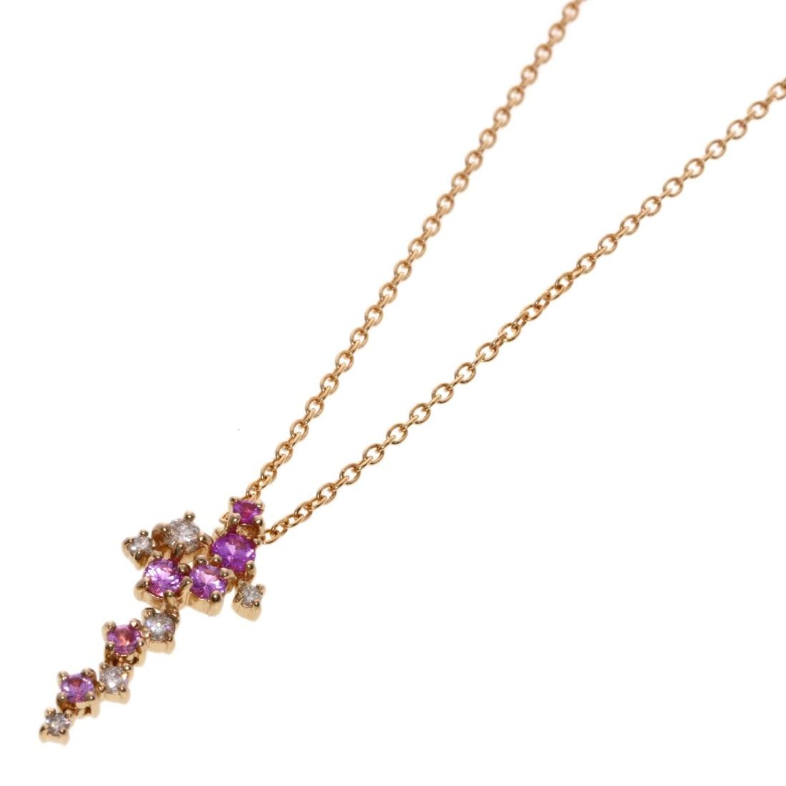 Ponte Vecchio Diamond Necklace K18 Pink Gold: Ponte Vecchio Diamond Necklace K18 Pink Gold K18 Pink Gold Diamond Necklace with a rich, luxurious feel. This elegant necklace boasts a striking diamond centerpiece set against a backdrop of K18 pink