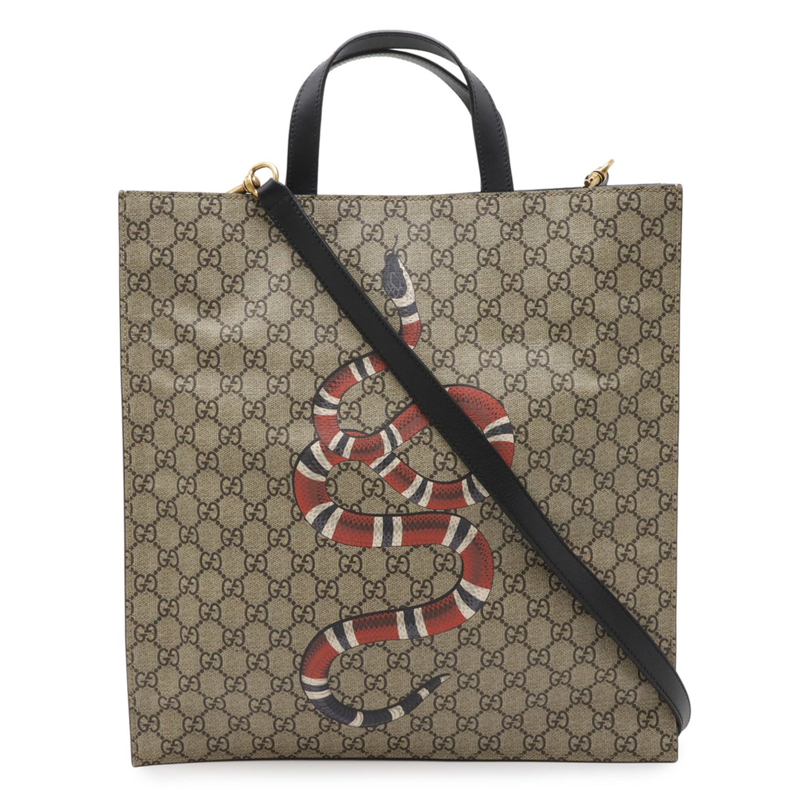 Gucci Shoulder Bag Tote Bag Gg Supreme Leather: Gucci Shoulder Bag Tote Bag Gg Supreme Leather Gucci's GG Supreme Leather Tote Bag boasts a classic design with a timeless beige, black, and khaki color palette. Made from high-quality GG Supreme leat