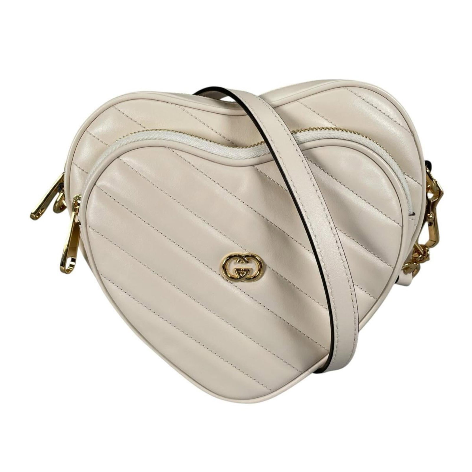 Gucci Shoulder Bag Leather: Gucci Shoulder Bag Leather White Gucci Leather Shoulder Bag with Zipper Pocket, Ideal for Everyday Carry. This stylish shoulder bag features a sleek white leather exterior and a convenient zipper pock
