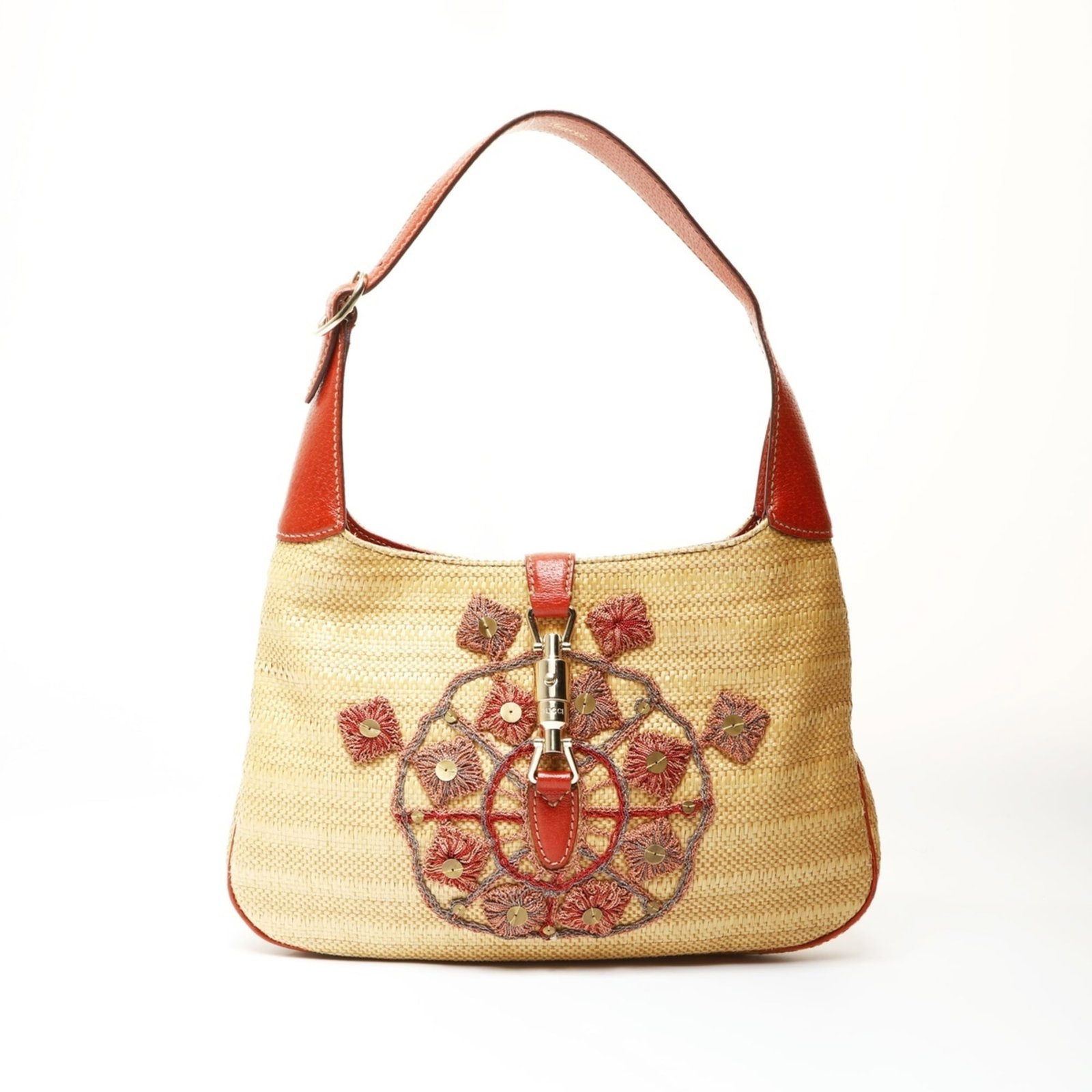 Straw Raffia Gucci Bag Shoulder: Straw Raffia Gucci Bag Shoulder Straw Raffia Gucci Bag Shoulder. This shoulder bag features a unique combination of straw and raffia materials, presented in a classic beige color. Measuring 20cm x 31c