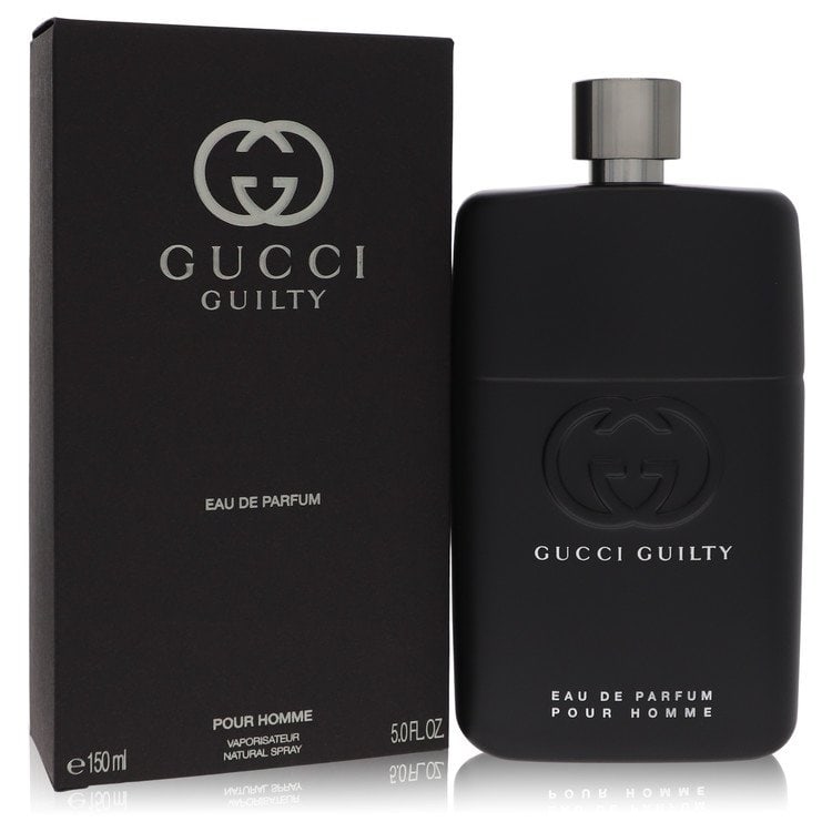 Gucci Guilty by Gucci Eau De Parfum Spray 5 oz: Gucci Guilty by Gucci Eau De Parfum Spray 5 oz Dare to be bold with Gucci's Guilty for Men, a delightfully daring and intoxicating fragrance introduced in 2011. Combining top notes of lemon and lavend