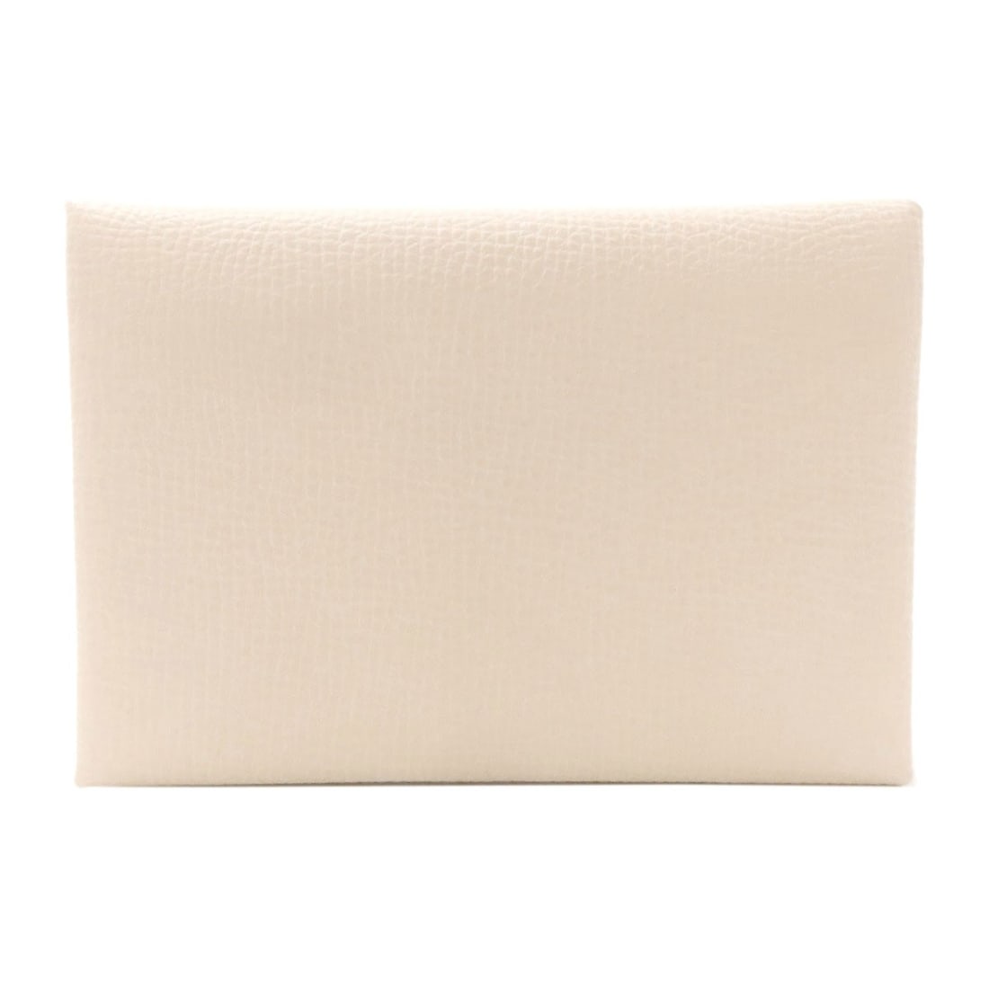 Hermes Calvi Duo Nata Silverhardware Card Case Epsom: Hermes Calvi Duo Nata Silverhardware Card Case Epsom White Epsom material card case with silver hardware, designed by Hermes Calvi Duo Nata. This sleek and modern card case features a striking white e